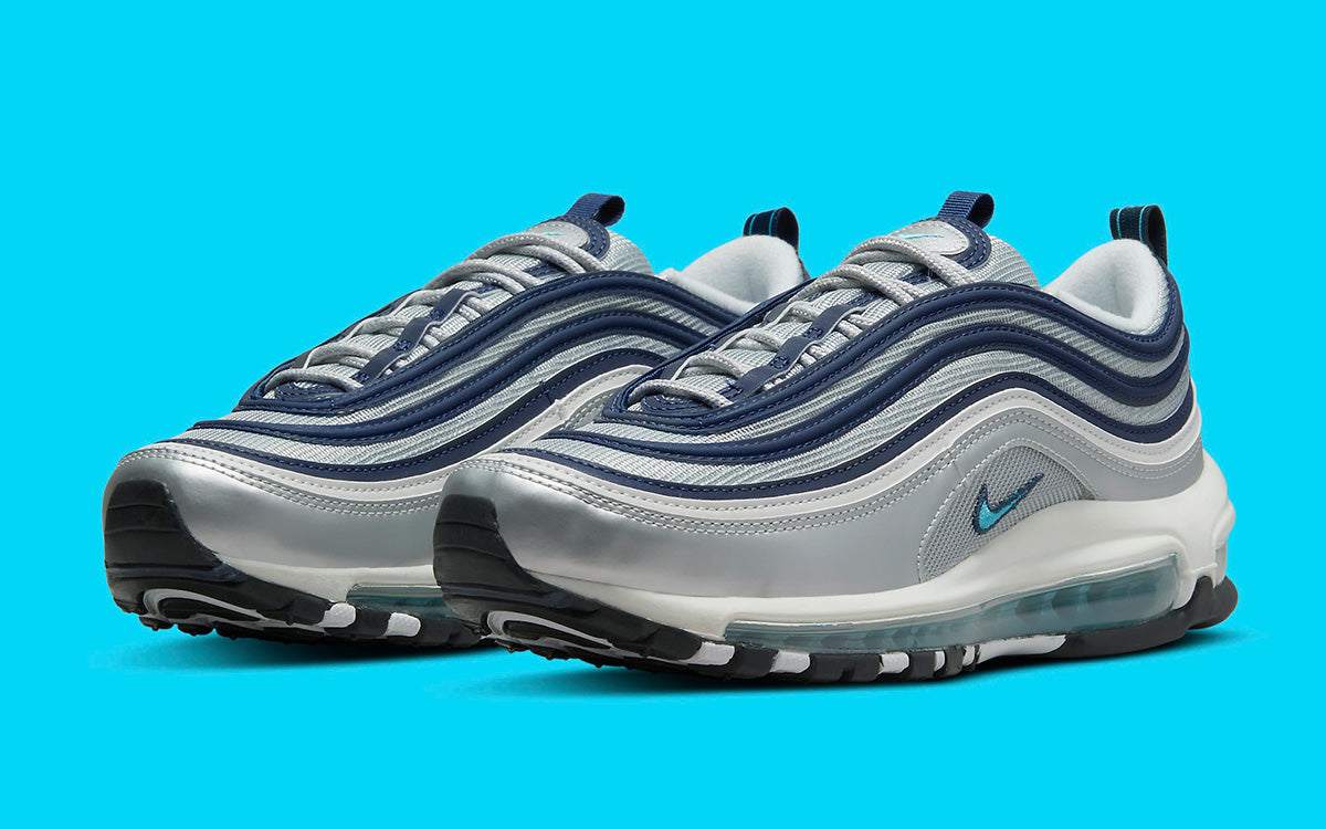 Nike Air Max 97 Metallic Silver and Chlorine Blue