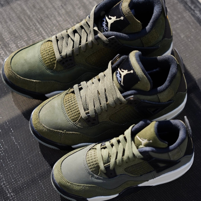 Jordan retro 4 olive top green