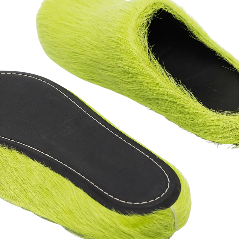 Marni 'Fussbett Sabot' Green Slides