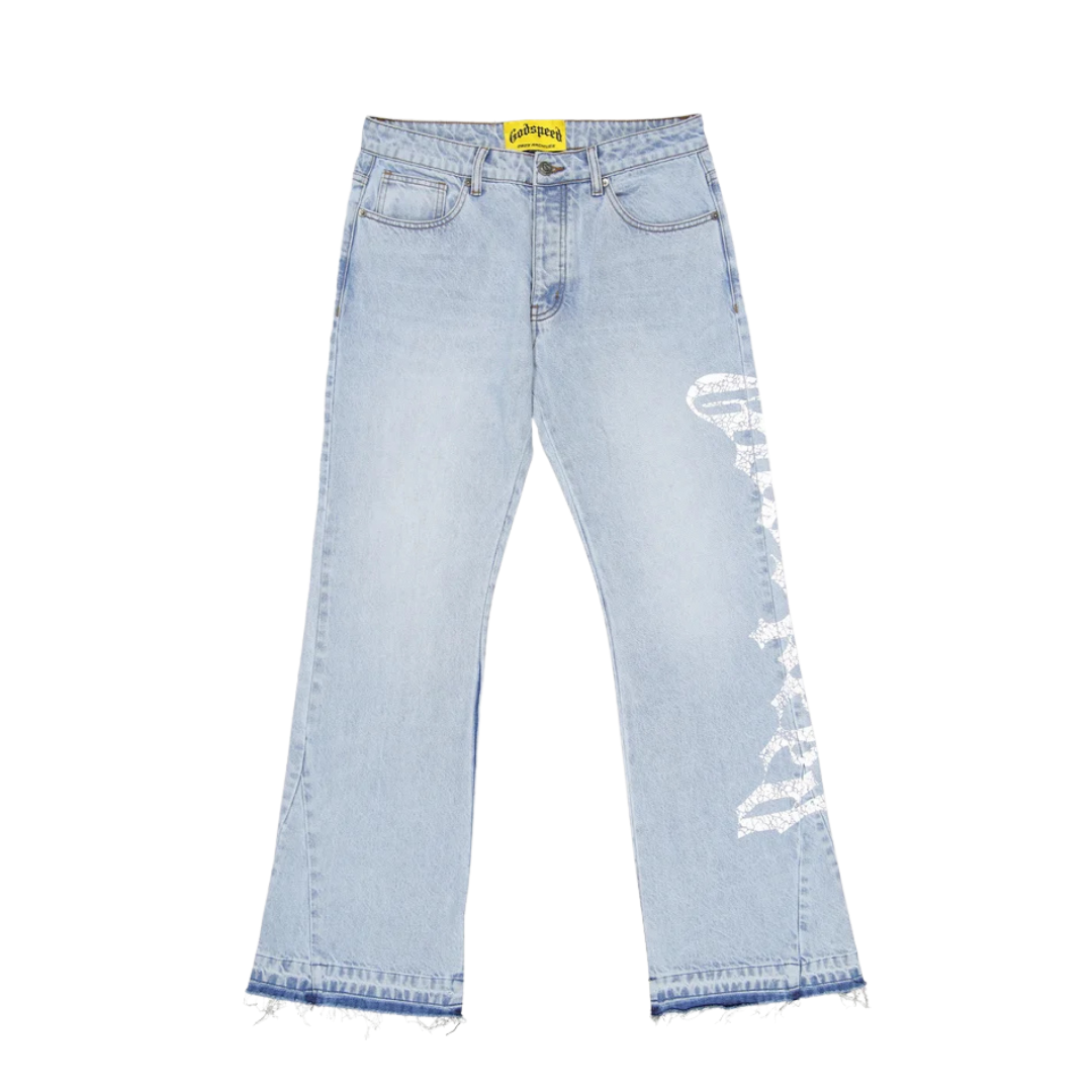Godspeed Og Logo Flared Denim Printed - Men's