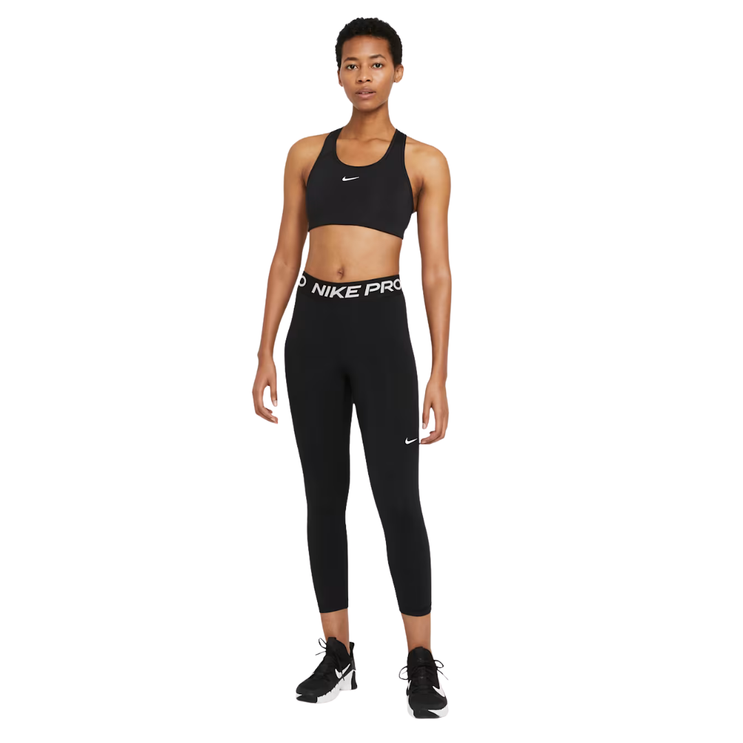 Nike Pro Mid-Rise Crop Mesh-Panel Leggings - Women's