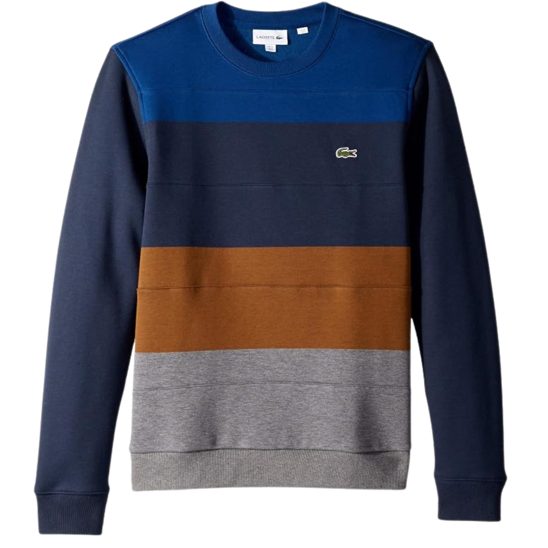 Lacoste Crew Neck Colorblock Fleece Sweatshirt - Men's