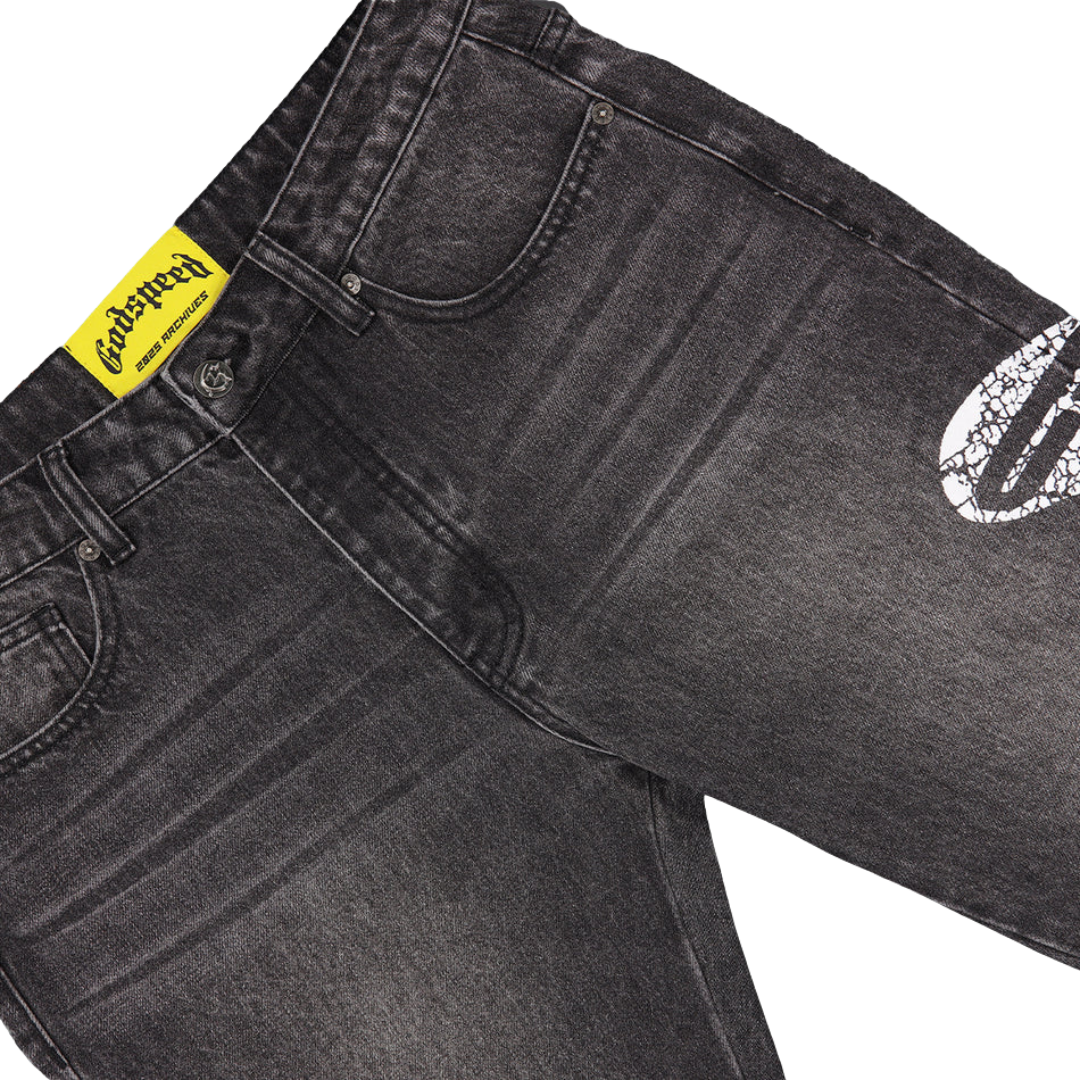 Godspeed Og Logo Flared Denim Printed - Men's