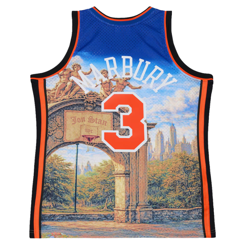 Stephon Marbury New York Knicks M&N x Jon Stan Blue Swingman Jersey
