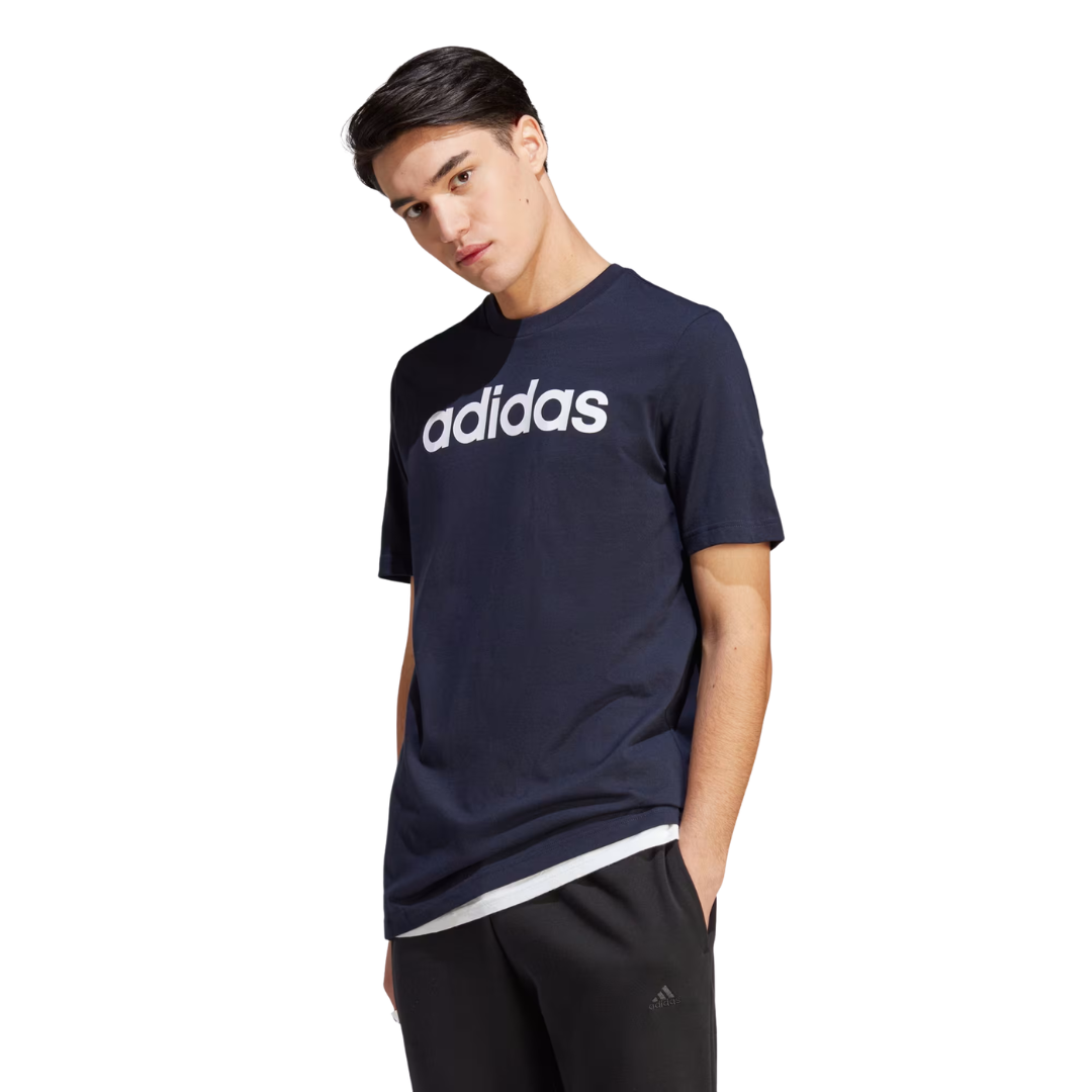 adidas Essentials Single Jersey Linear Embroidered Logo Tee - Men's