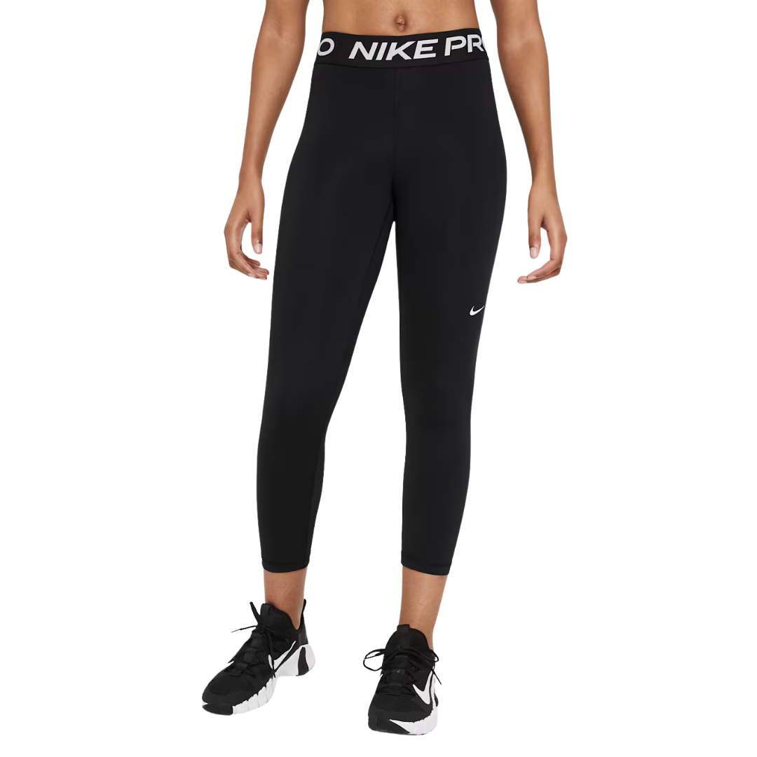 Nike Pro Mid-Rise Crop Mesh-Panel Leggings - Women's