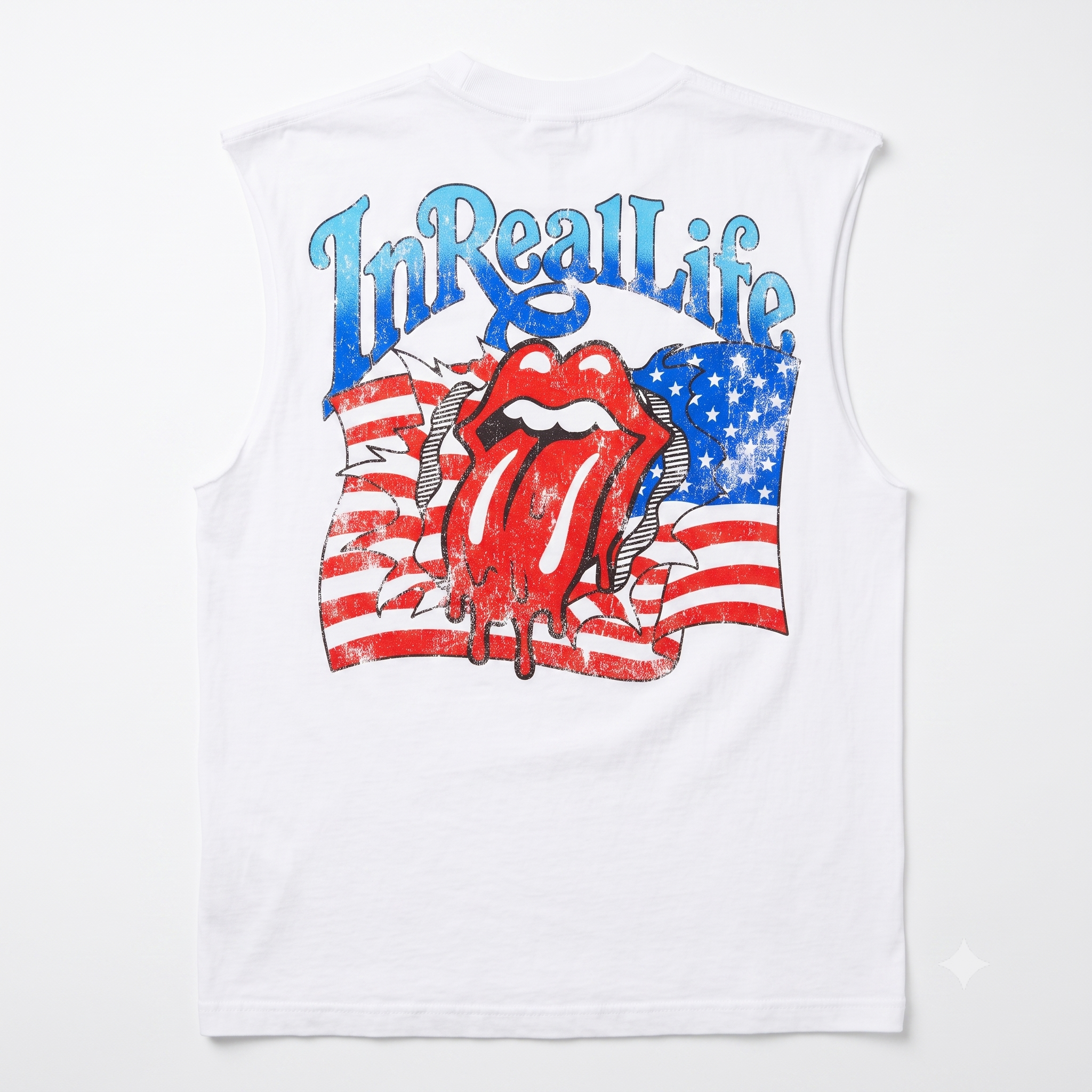 In Real Life Rolling Stone Cut Sleeveless Tee - Men's