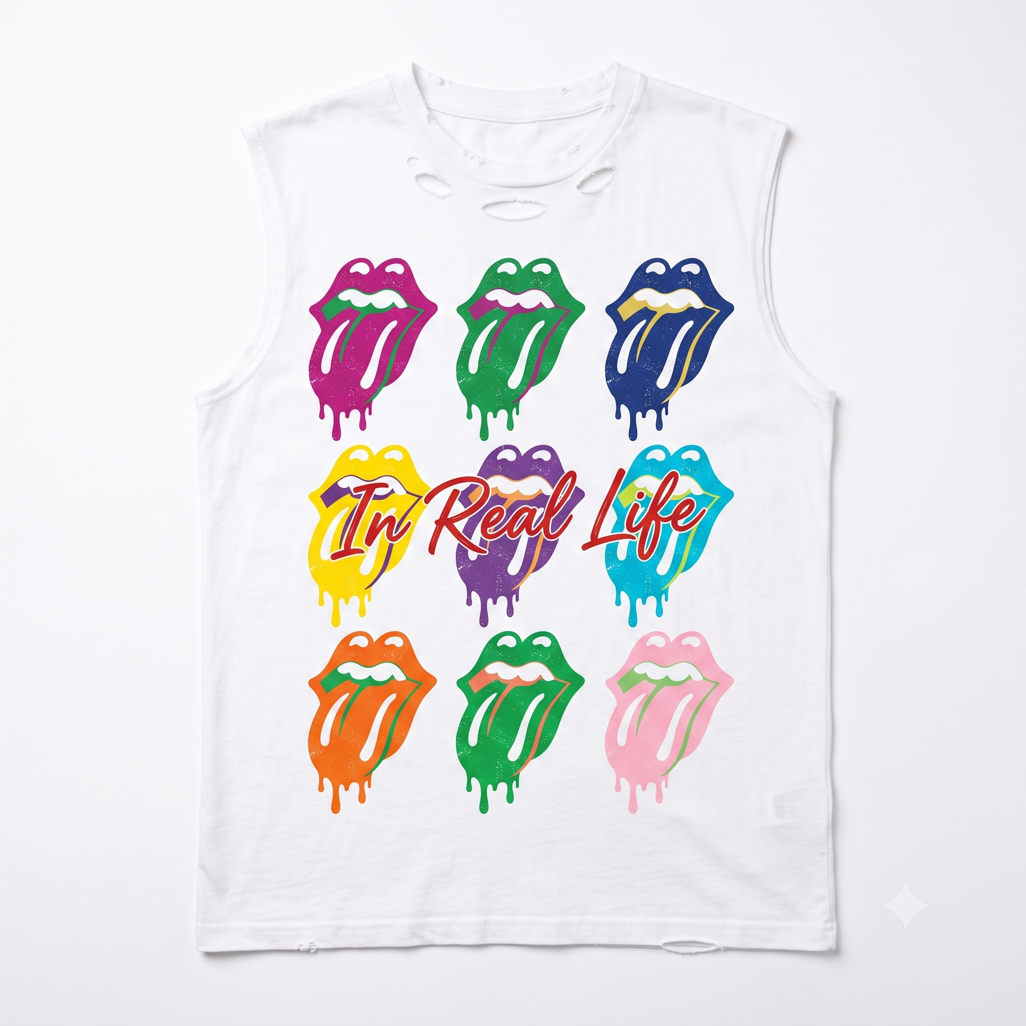 In Real Life Rolling Stone Cut Sleeveless Tee - Men's