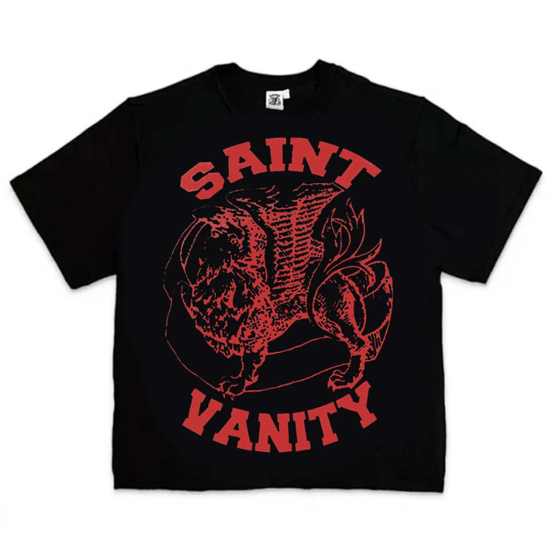 Saint Vanity 'Griffin' Black & Red Tee - Men's