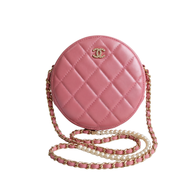 Chanel Pink Pearl Round 20 Shoulder Bag