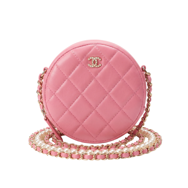 Chanel Pink Pearl Round 20 Shoulder Bag