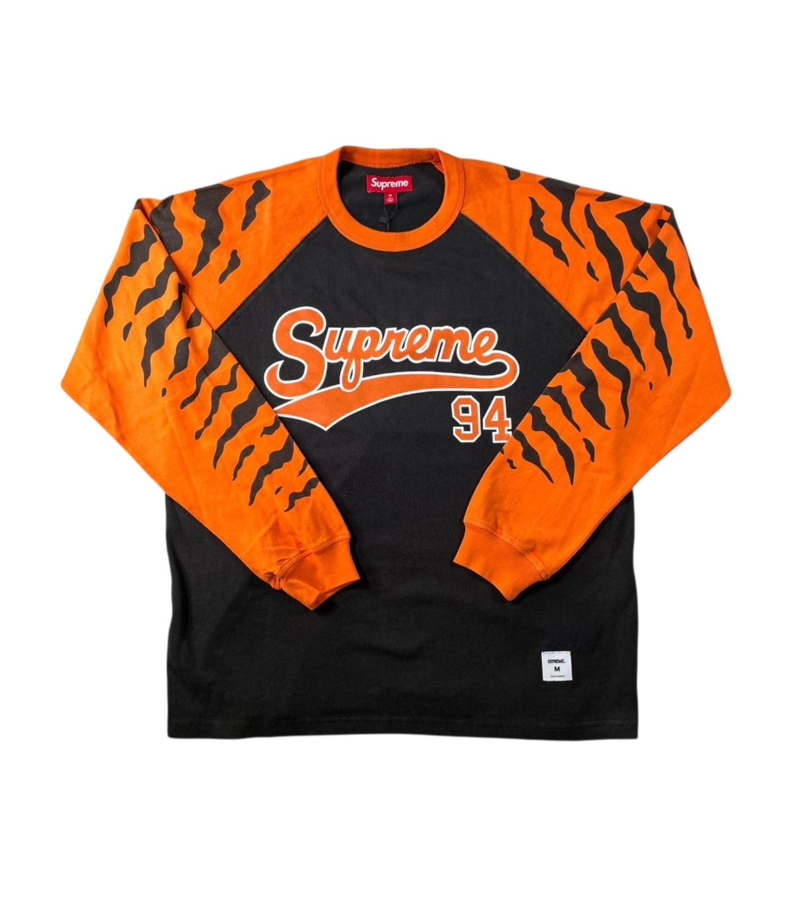 Supreme 'Raglan' Black & Orange Long Sleeve Tee