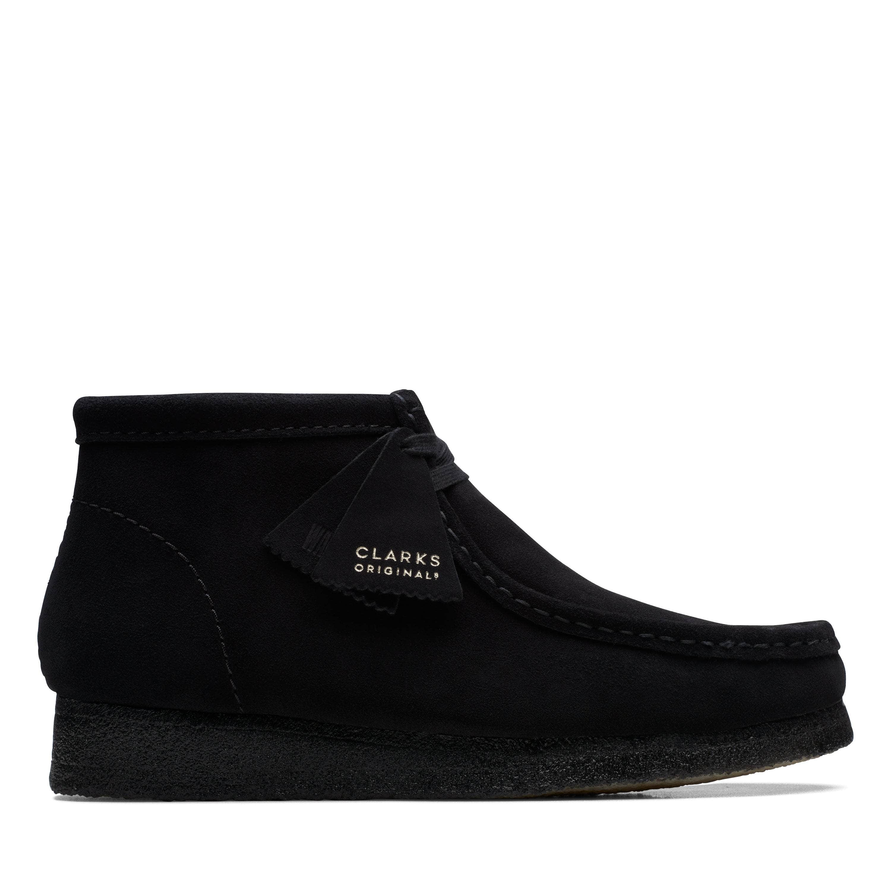 Clarks FOOTWEAR Clarks Wallabee Boot Black Sde - Men's