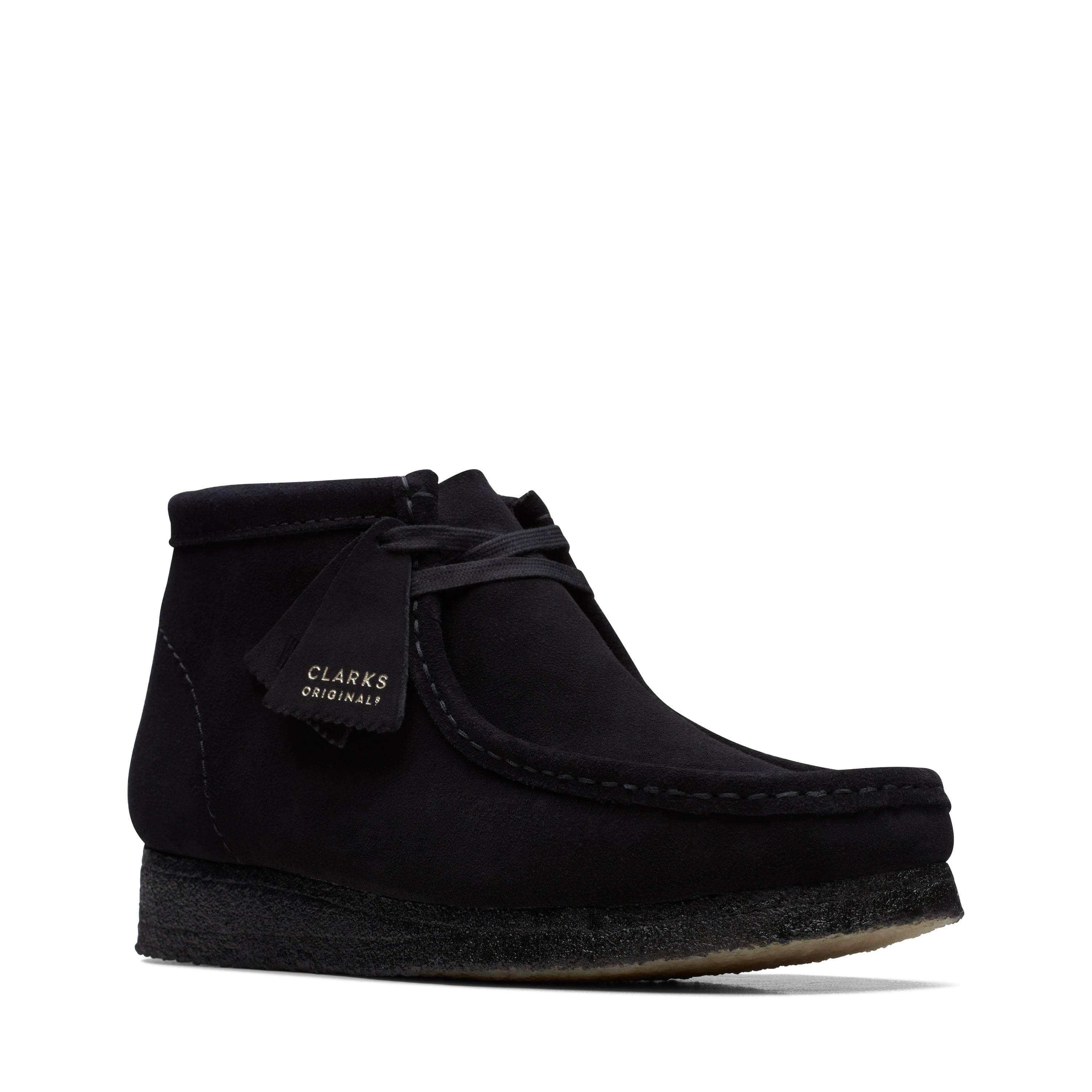 Clarks FOOTWEAR Clarks Wallabee Boot Black Sde - Men's