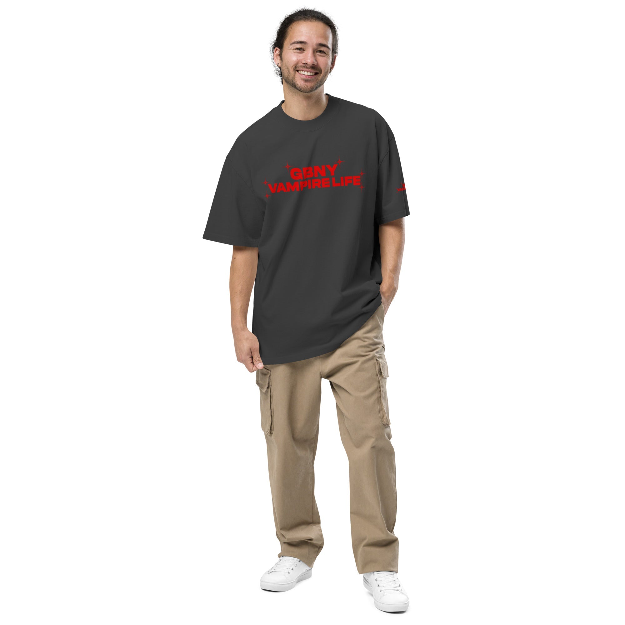 GBNY Faded Black / S Vamp Life X GBNY "Hiding Angel" Oversized Faded T-shirt - Men's 6245307_17569