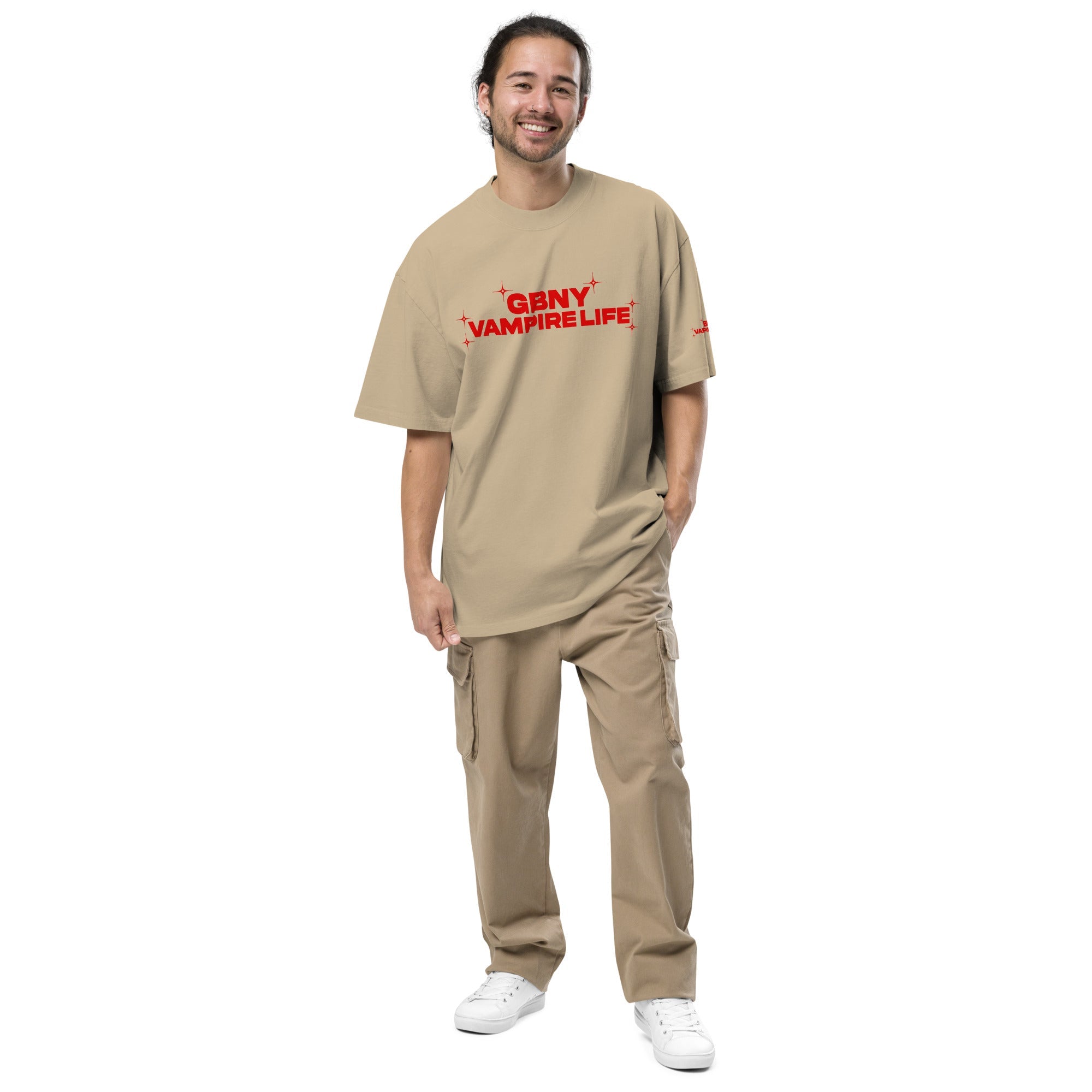GBNY Faded Khaki / S Vamp Life X GBNY "Hiding Angel" Oversized Faded T-shirt - Men's 6245307_17573