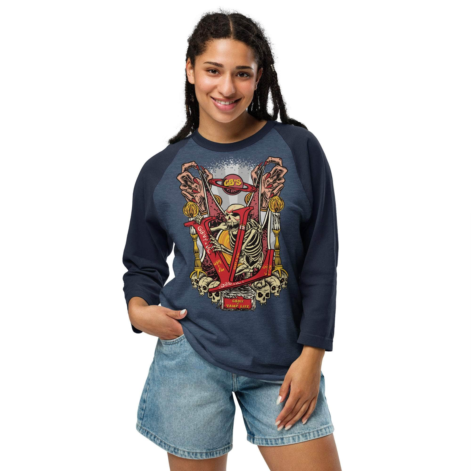 GBNY Heather Denim/Navy / XS Vamp Life X GBNY "Graveyard" 3/4 sleeve shirt - Women's 1580344_8305