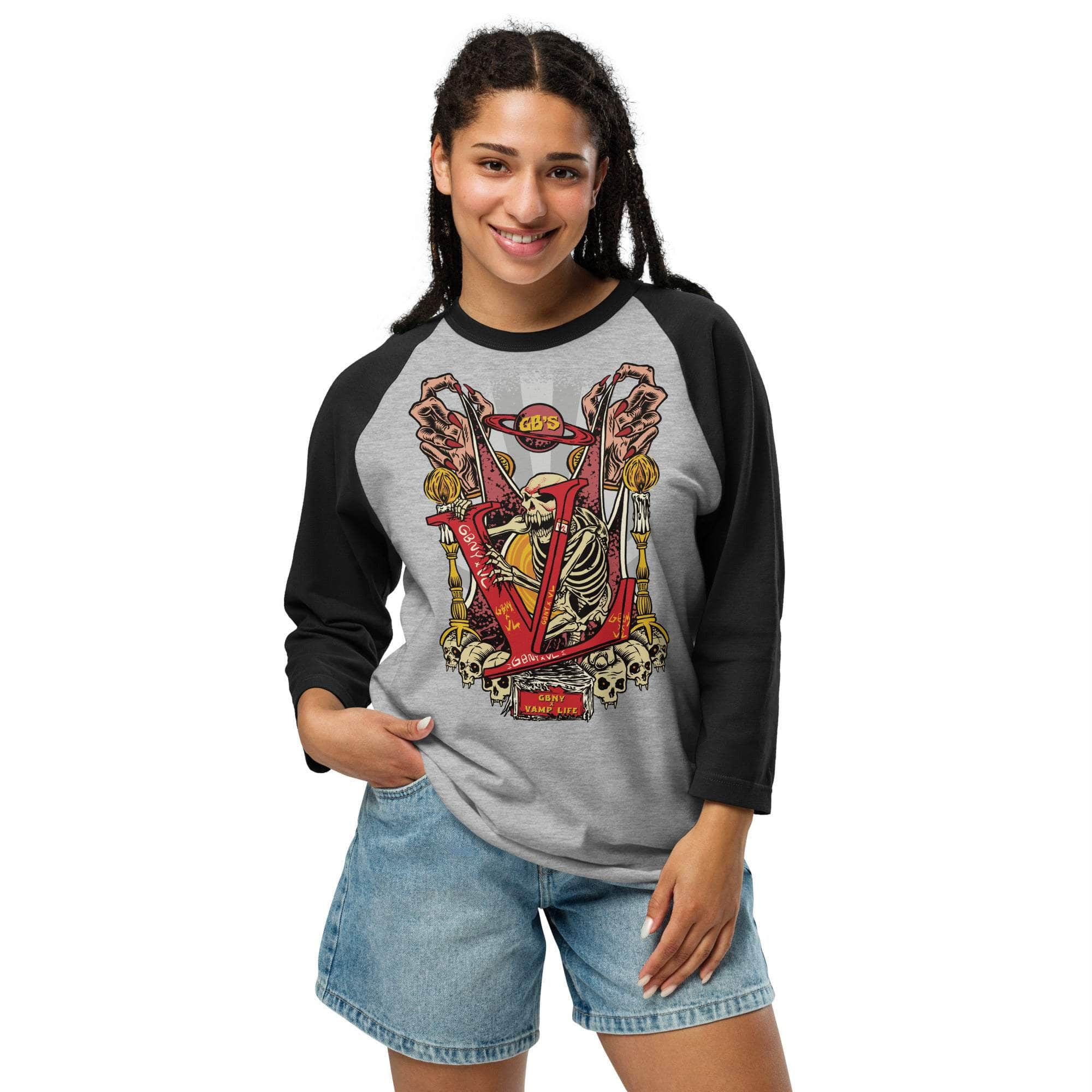 GBNY Heather Grey/Black / XS Vamp Life X GBNY "Graveyard" 3/4 sleeve shirt - Women's 1580344_8152