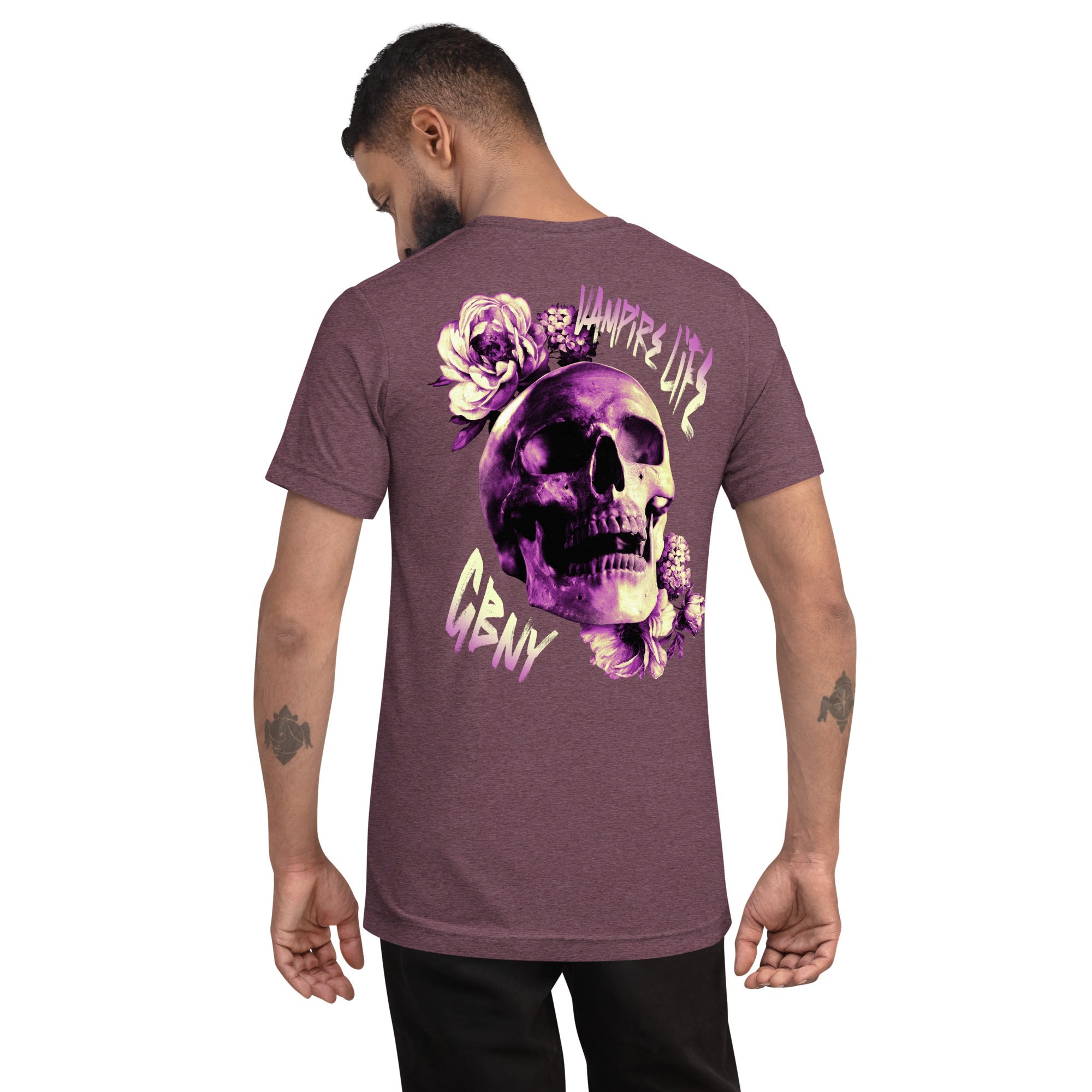 GBNY Maroon Triblend / XS Vamp Life X GBNY "Rising Skull" T-shirt - Men's 9072521_6544