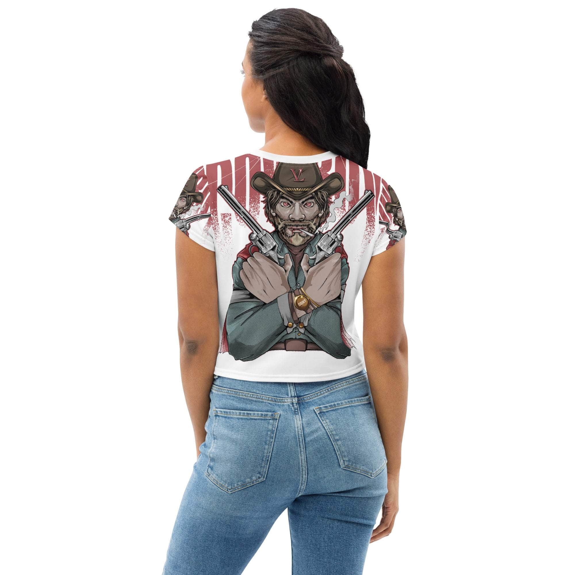 GBNY Vamp Life X GBNY "Cow Boy" All-Over Print Crop Tee