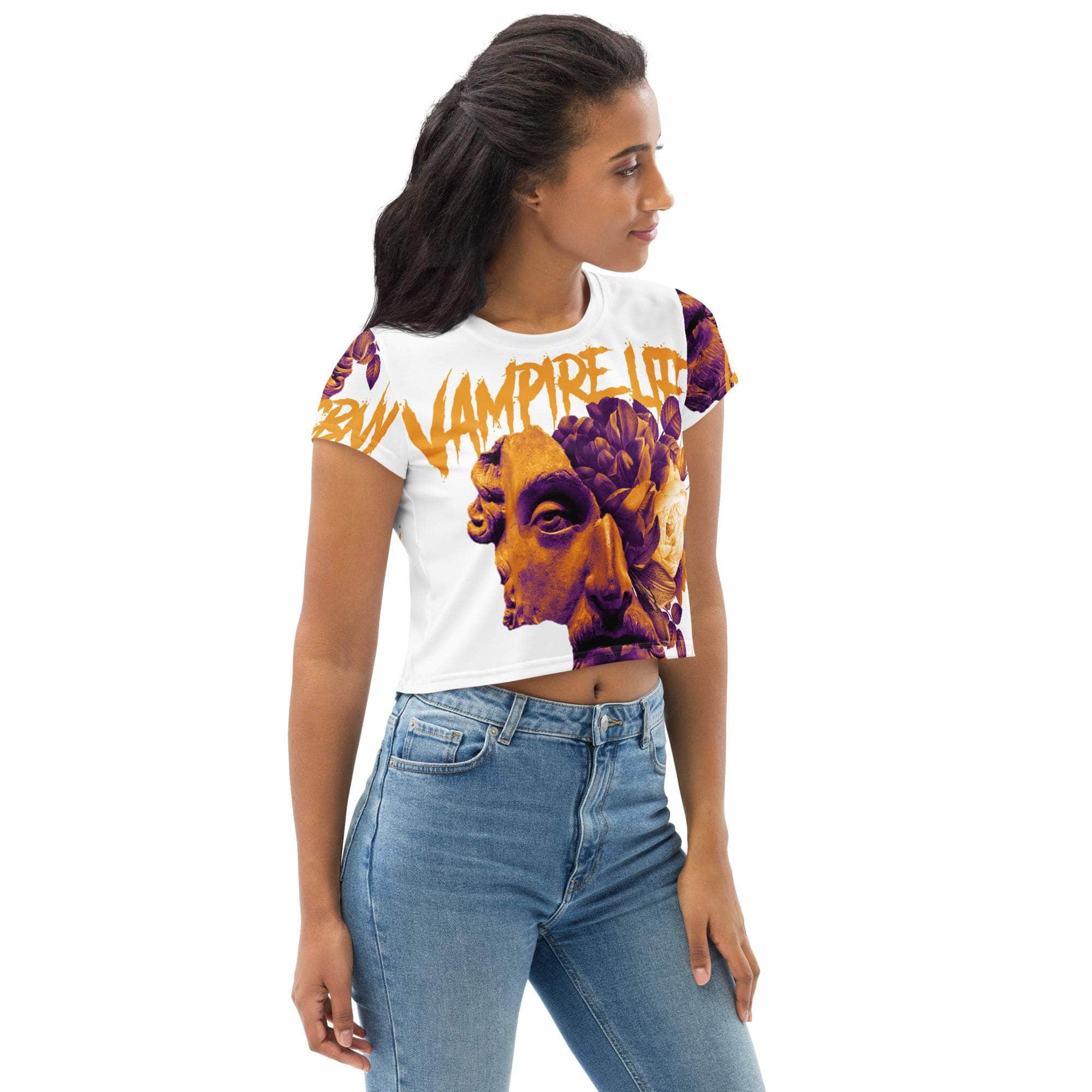 GBNY Vamp Life X GBNY "Roman Gods" All-Over Print Crop Tee - Women's