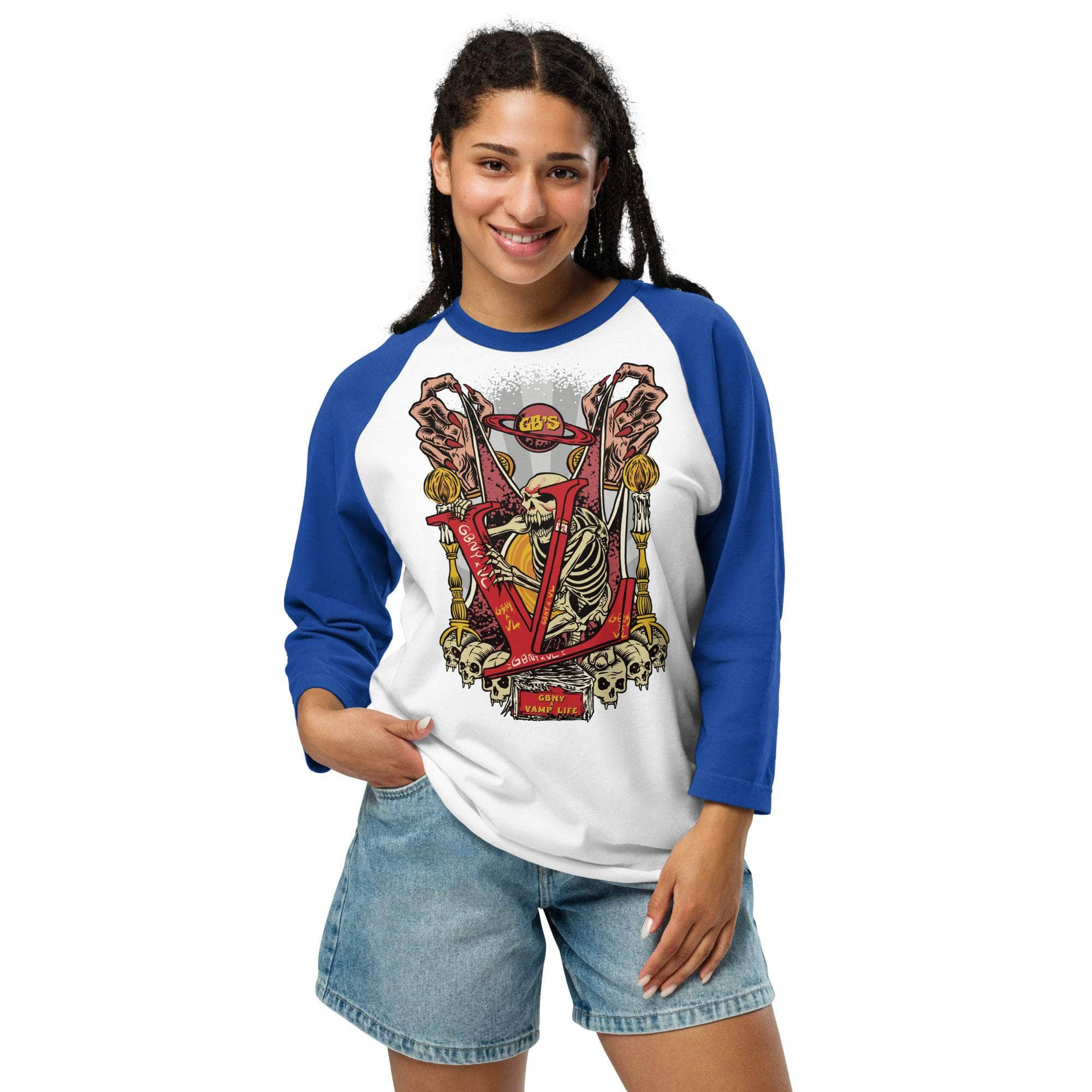 GBNY White/Royal / XS Vamp Life X GBNY "Graveyard" 3/4 sleeve shirt - Women's 1580344_8347