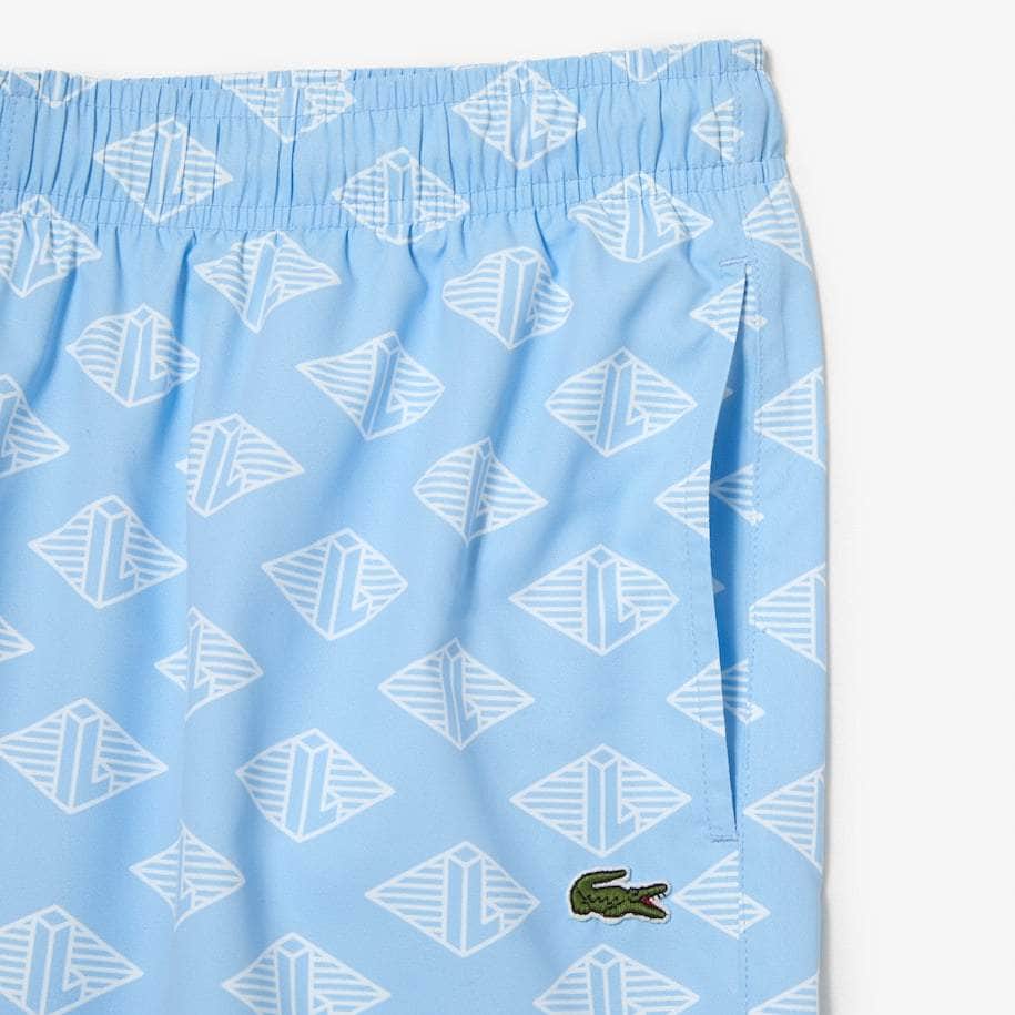 Lacoste APPAREL Lacoste Men’s Two-Tone Monogram Print Swim Trunks