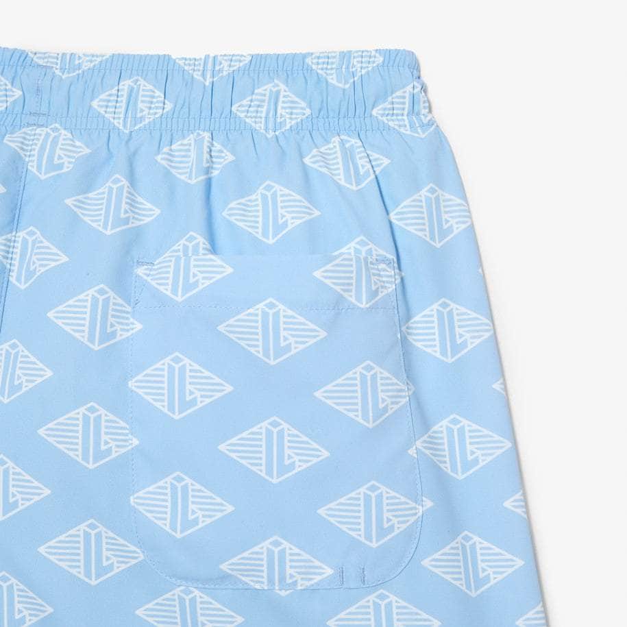 Lacoste APPAREL Lacoste Men’s Two-Tone Monogram Print Swim Trunks