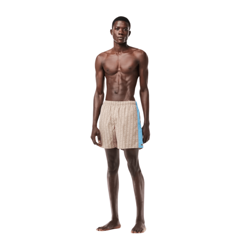 Lacoste Apparel Lacoste Monogram Print Swim Trunks - Men's