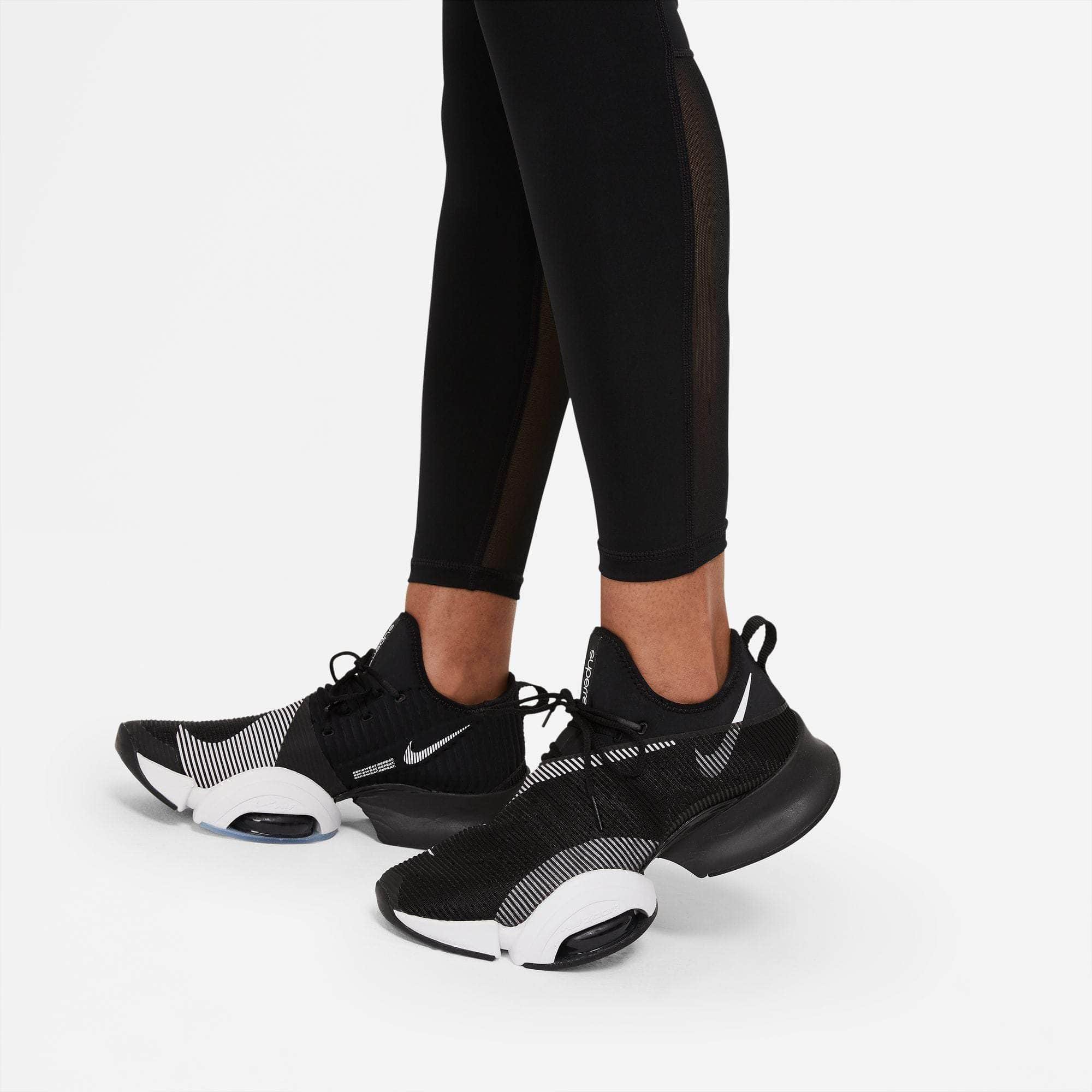 Nike APPAREL Nike Pro Mid-Rise Mesh-Paneled Leggings - Women's