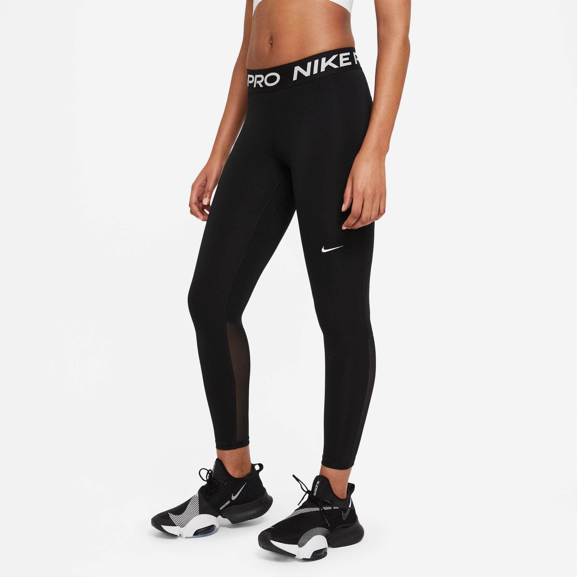 Nike APPAREL Nike Pro Mid-Rise Mesh-Paneled Leggings - Women's