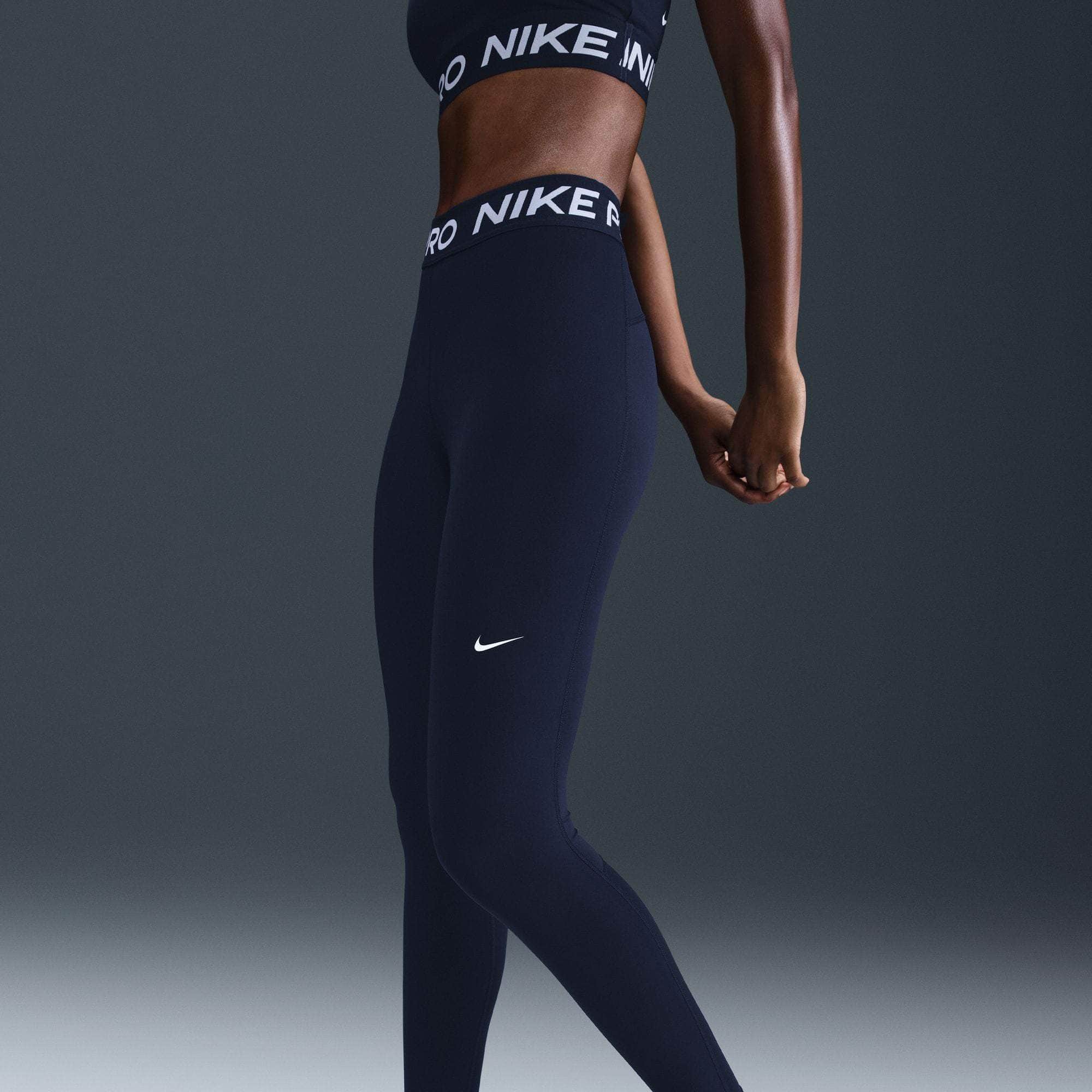Nike APPAREL Nike Pro Mid-Rise Mesh-Paneled Leggings - Women's