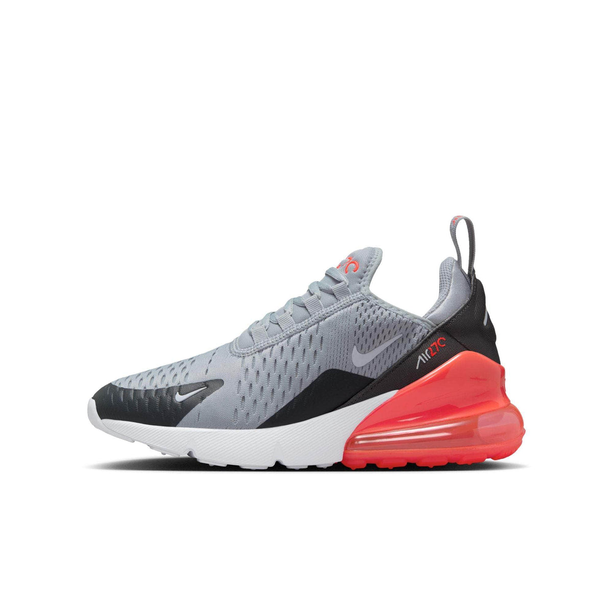 Nike FOOTWEAR Nike Air Max 270 "Wolf Grey Anthracite Bright Crimson White" - Boy's Grade School