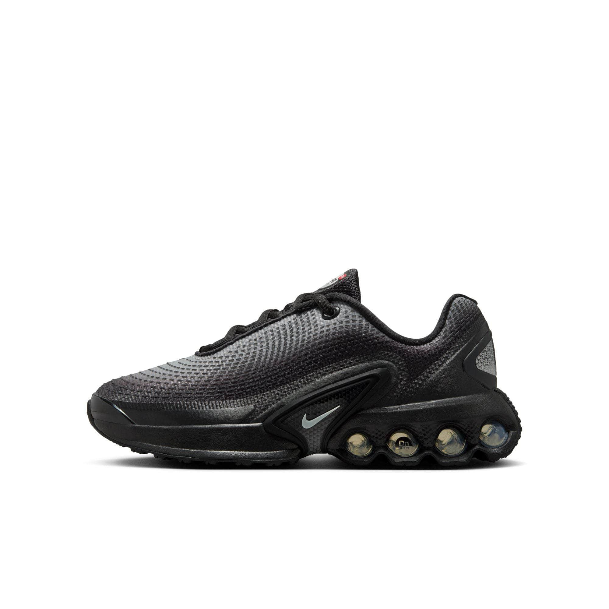 Nike FOOTWEAR Nike Air Max Dn "Black Metallic Silver Anthracite Light Smoke Grey" - Boy's Grade School