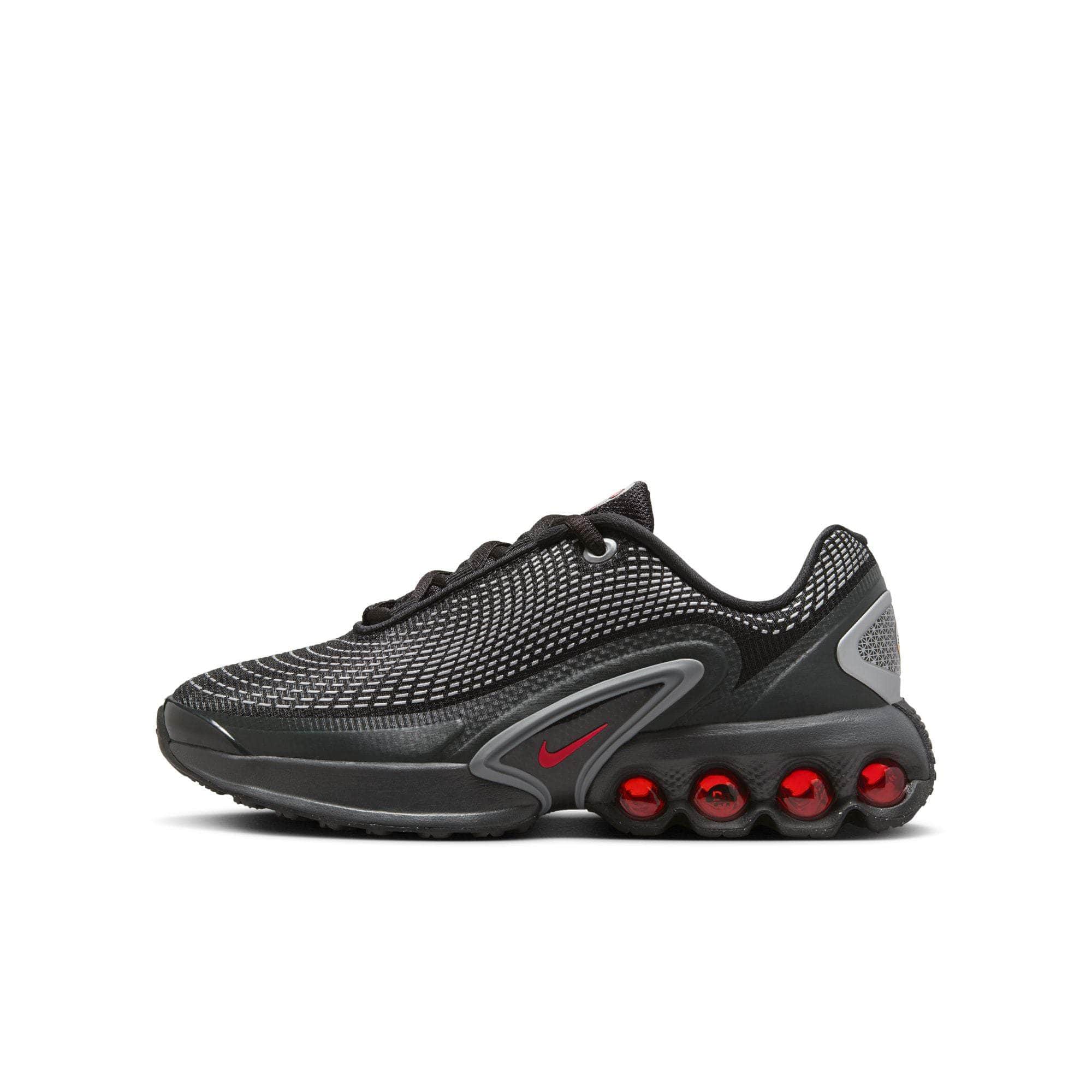 Nike FOOTWEAR Nike Air Max Dn "Black Metallic Silver University Red " - Kid's Grade School