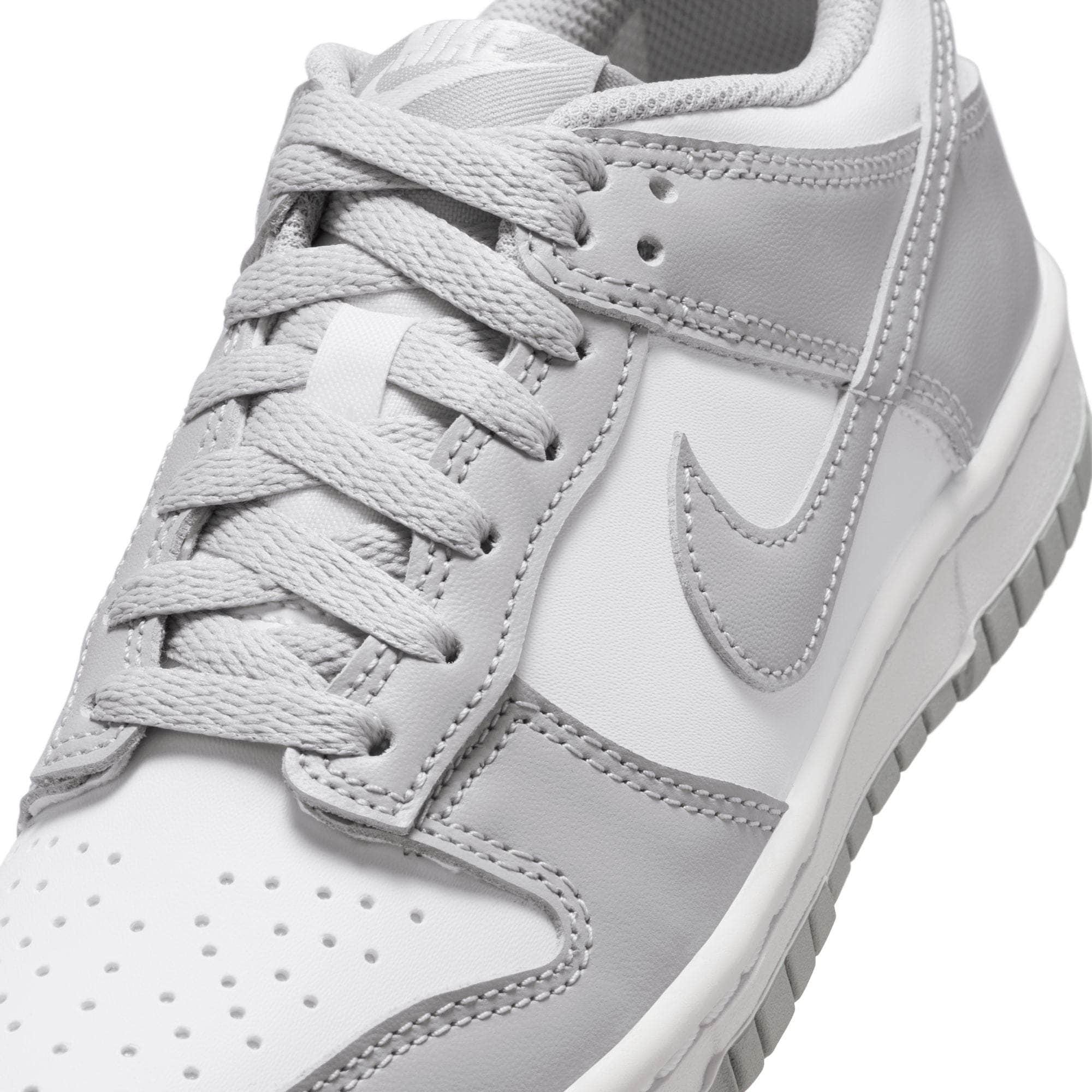 Nike FOOTWEAR Nike Dunk Low White Light Smoke Grey - Kid's Grade School