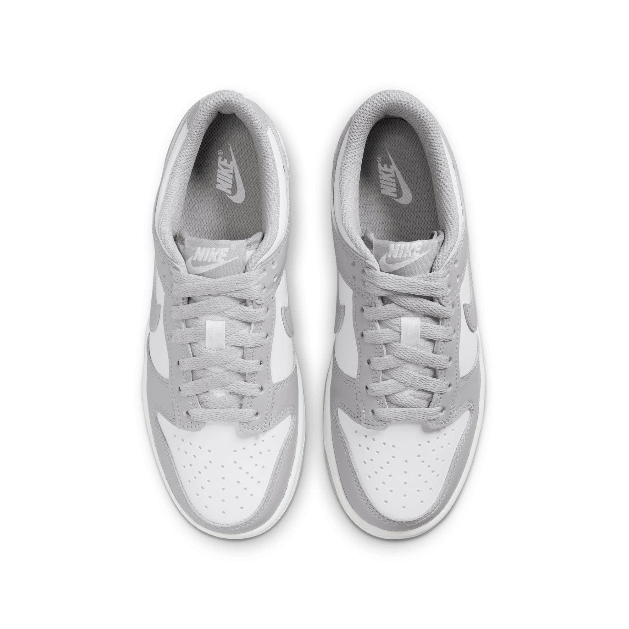 Nike FOOTWEAR Nike Dunk Low White Light Smoke Grey - Kid's Grade School
