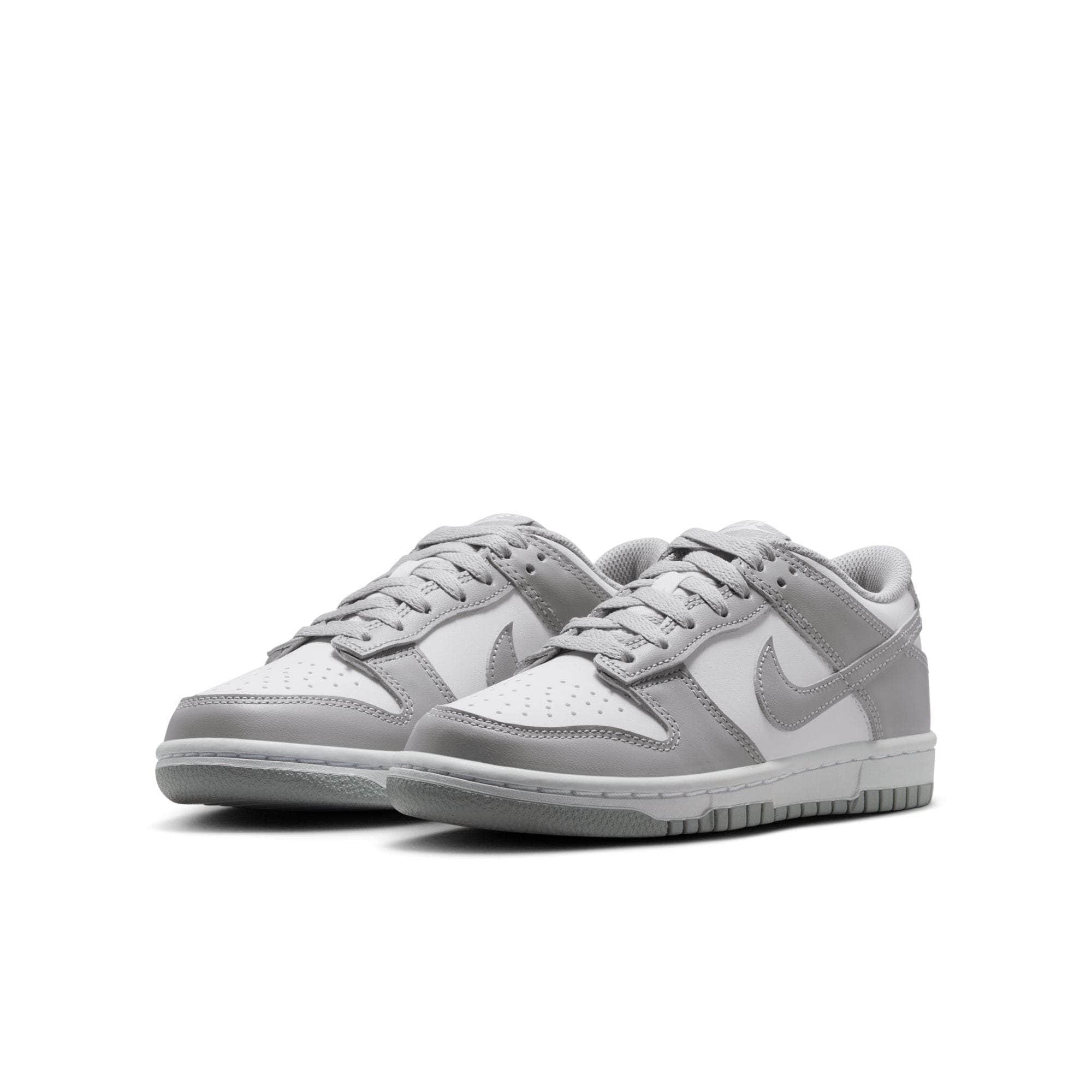 Nike FOOTWEAR Nike Dunk Low White Light Smoke Grey - Kid's Grade School