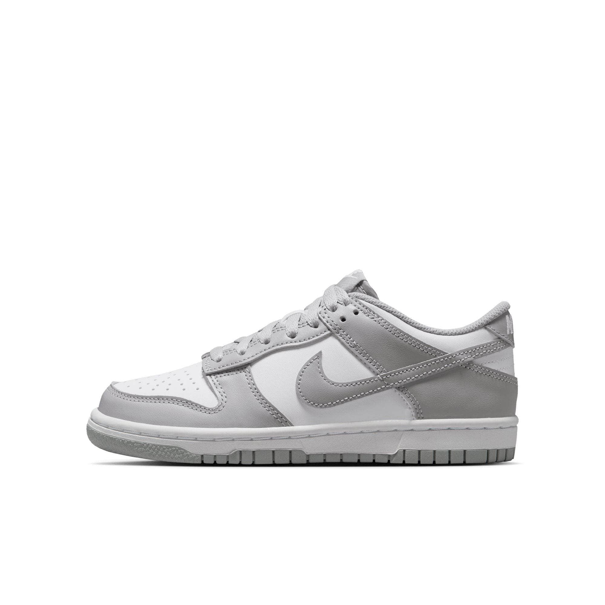 Nike FOOTWEAR Nike Dunk Low White Light Smoke Grey - Kid's Grade School