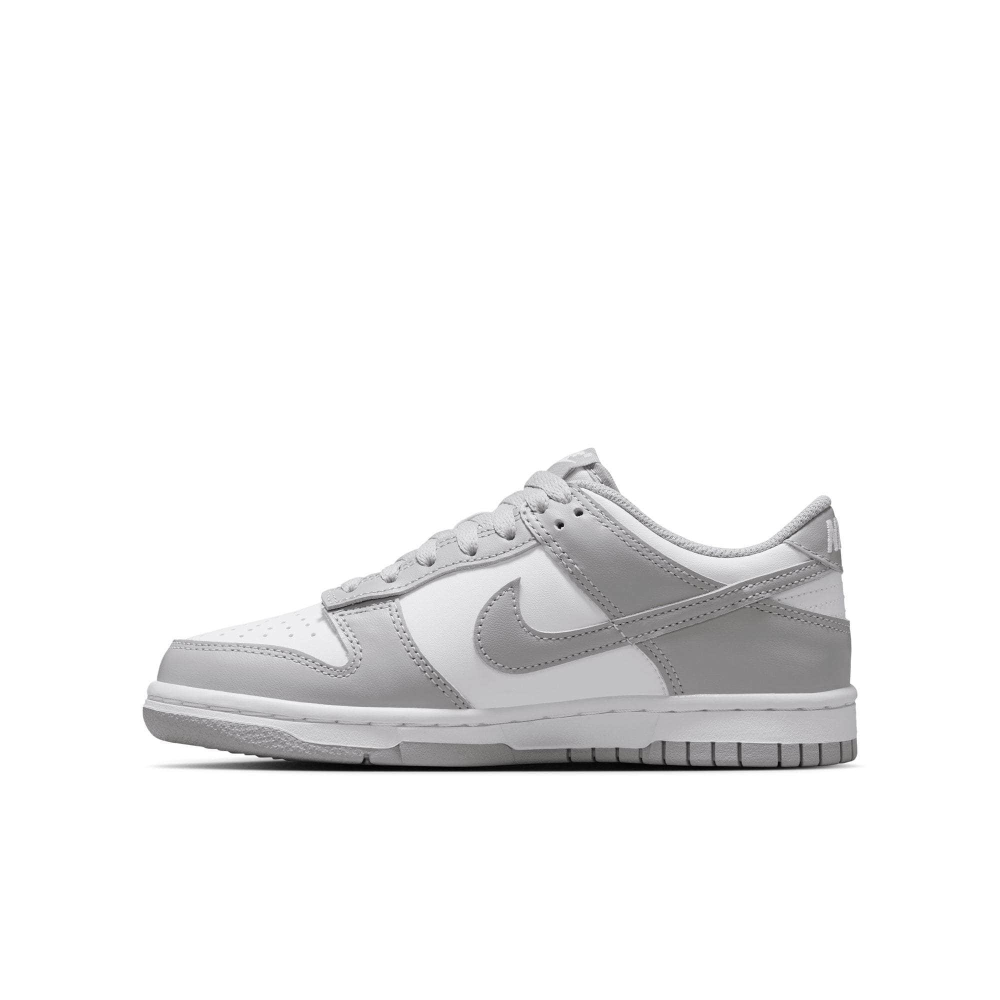 Nike FOOTWEAR Nike Dunk Low White Light Smoke Grey - Kid's Grade School
