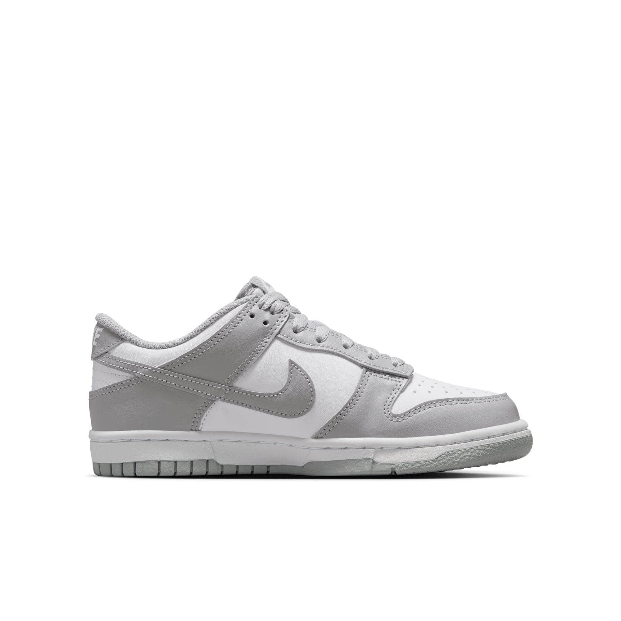 Nike FOOTWEAR Nike Dunk Low White Light Smoke Grey - Kid's Grade School