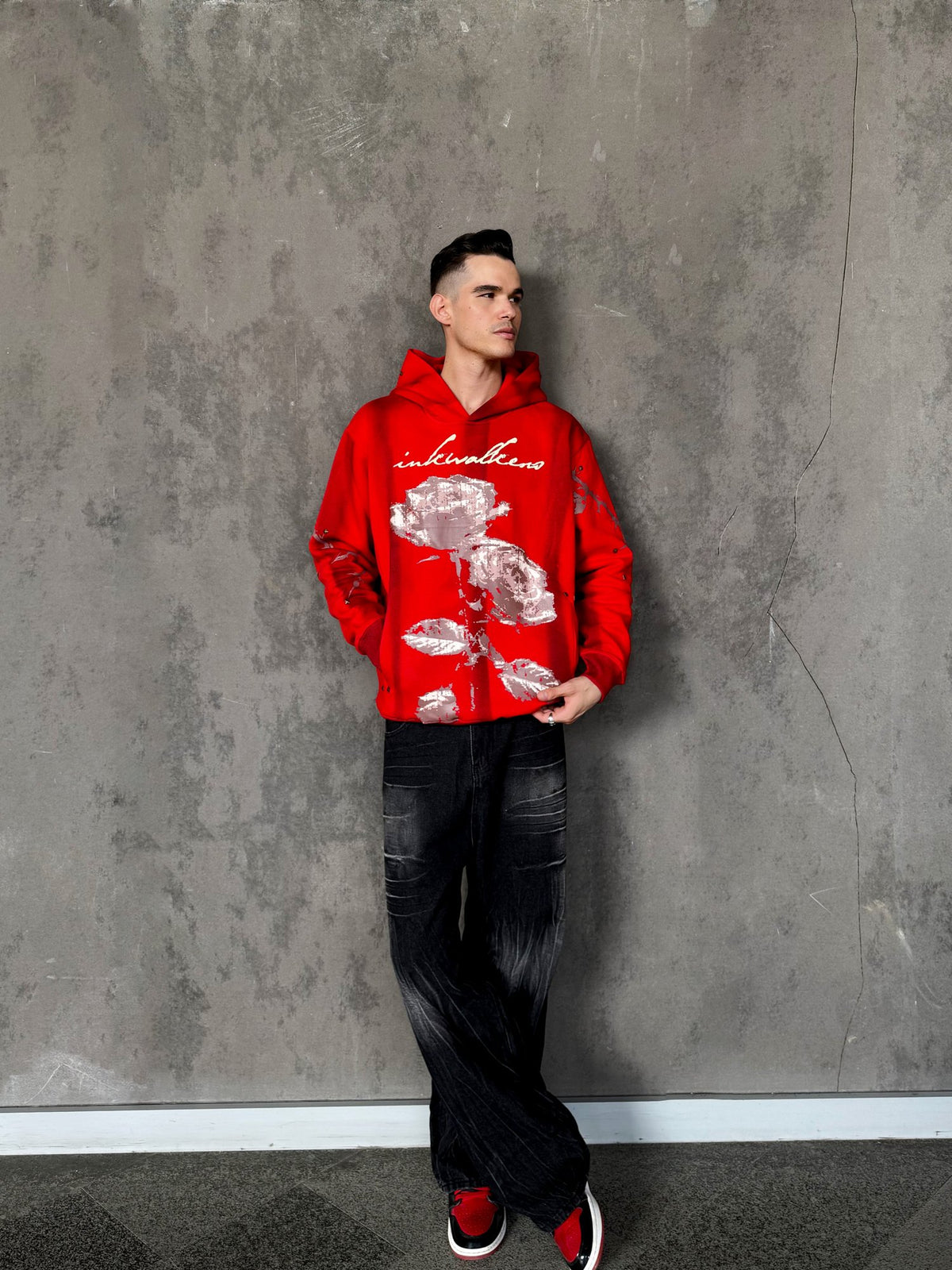 Inkwalkers Rose Hoodie - Red