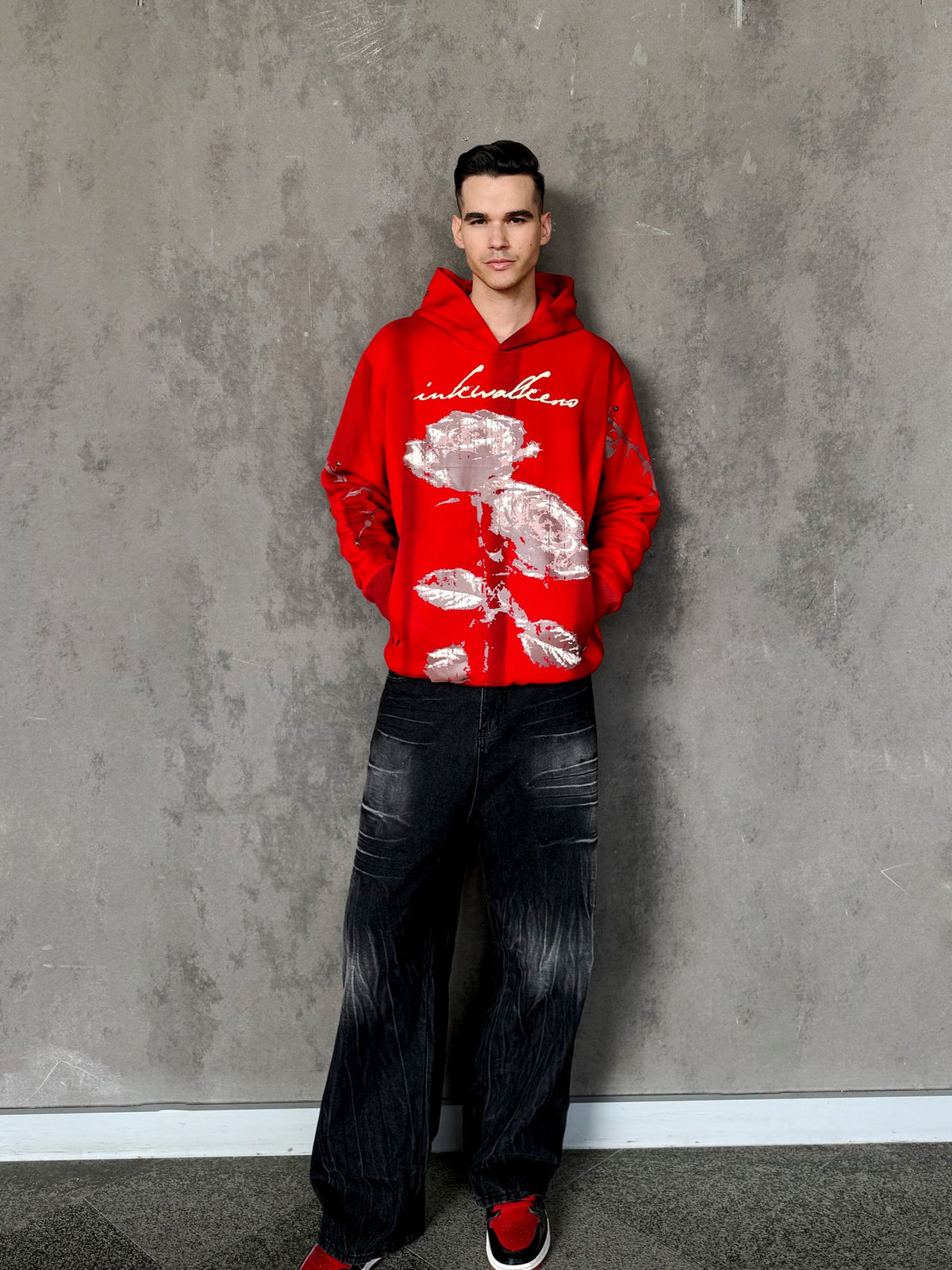 Inkwalkers Rose Hoodie - Red
