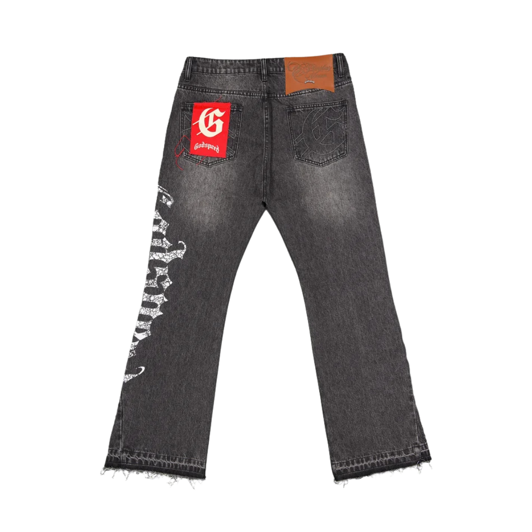 Godspeed Og Logo Flared Denim Printed - Men's