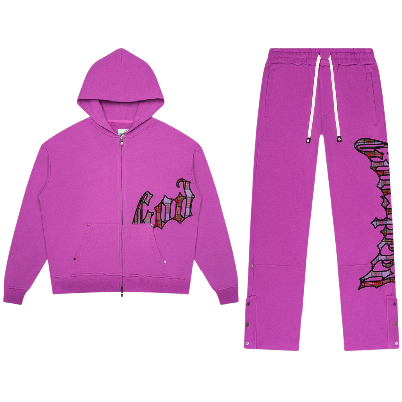 Godspeed OG Logo Plaid Pink Sweats