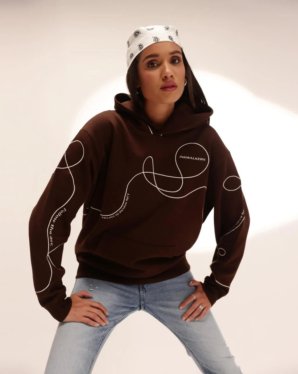 Inkwalkers Path of Life Hoodie - Brown on model