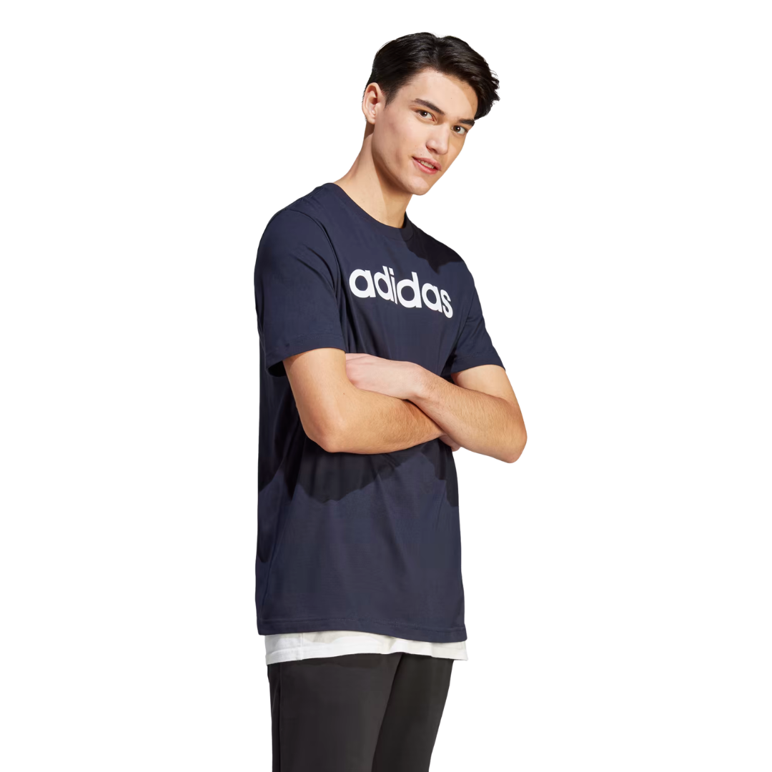 adidas Essentials Single Jersey Linear Embroidered Logo Tee - Men's