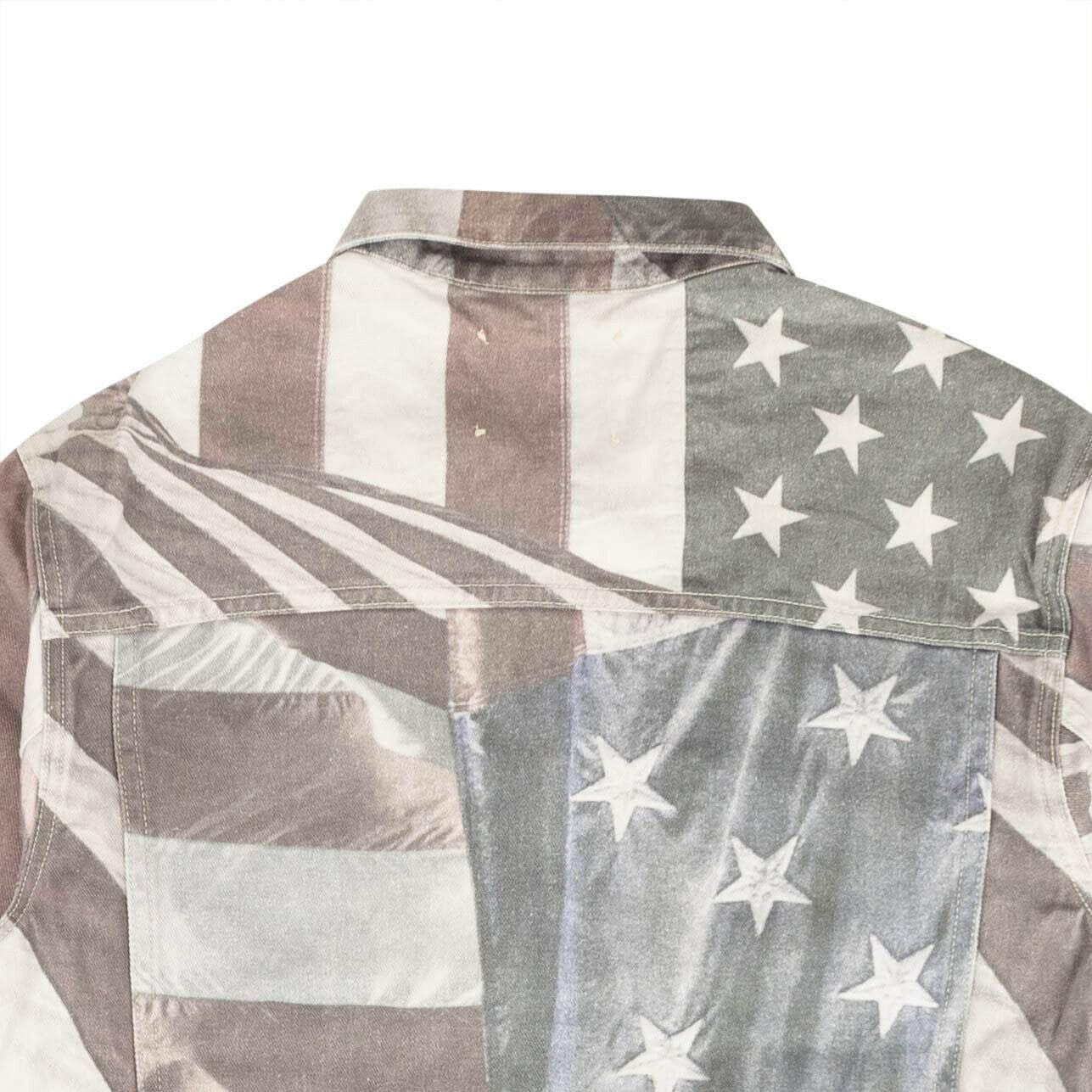 424 ON FAIRFAX 250-500, 424-on-fairfax, channelenable-all, chicmi, couponcollection, gender-mens, main-clothing, mens-denim-jackets, size-l S / 424C-AW19-0002-MUL American Flag Denim Jacket 95-424-0006/S 95-424-0006/S