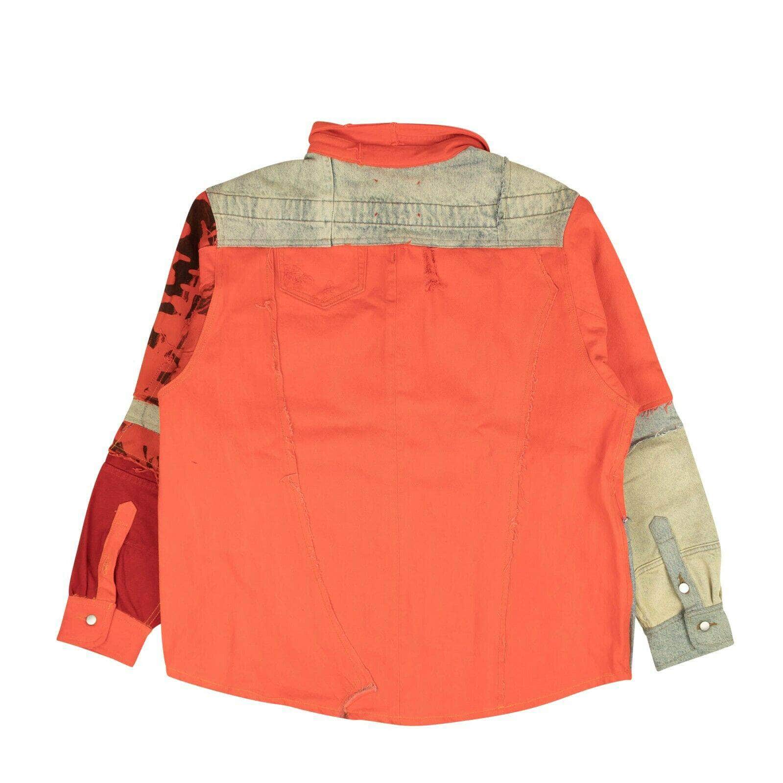 Orange And Blue Reworked Work Button Down Shirt - GBNY