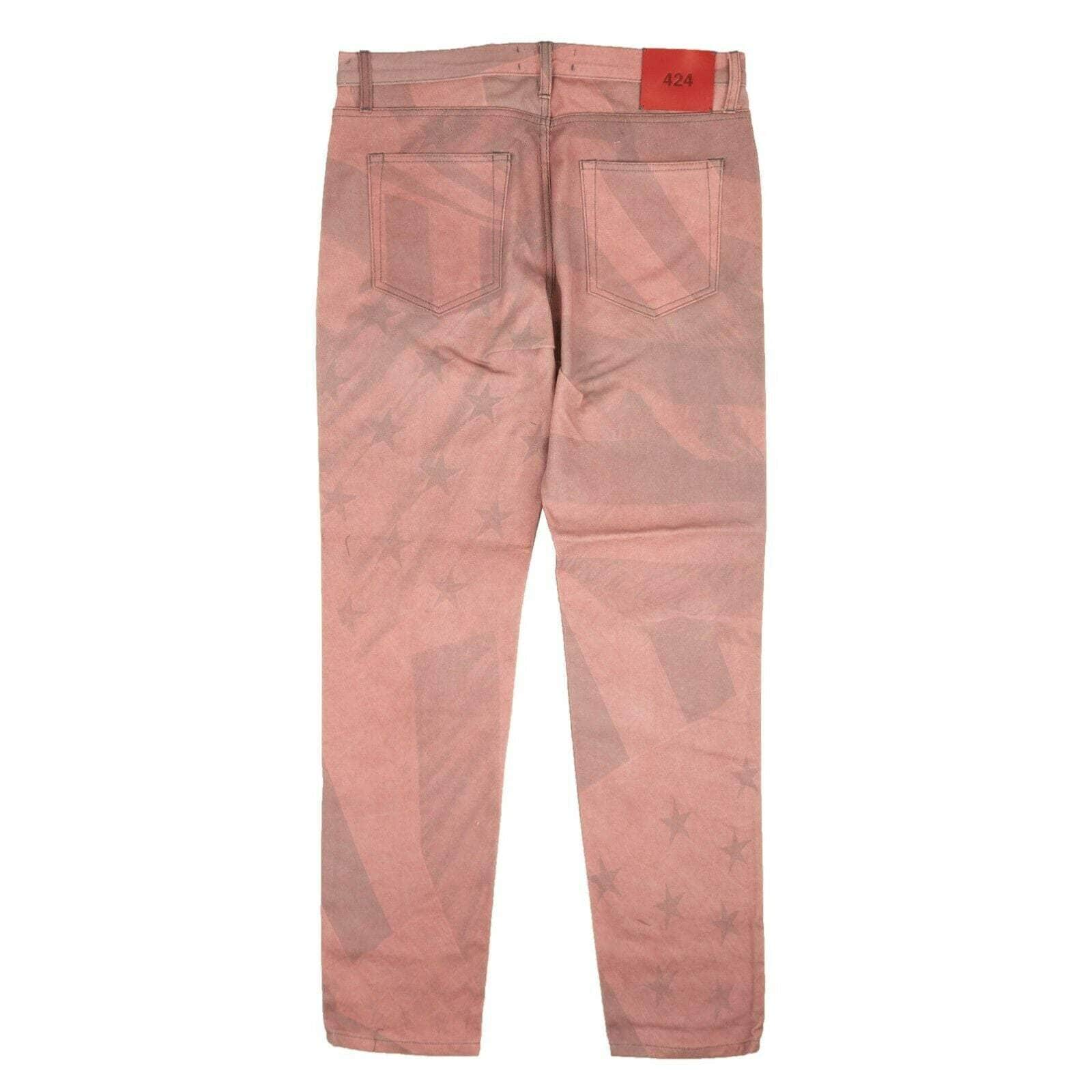 424 ON FAIRFAX 30 Red And Gray All Over Flag Print Denim Jeans 95-424-1036/30 95-424-1036/30